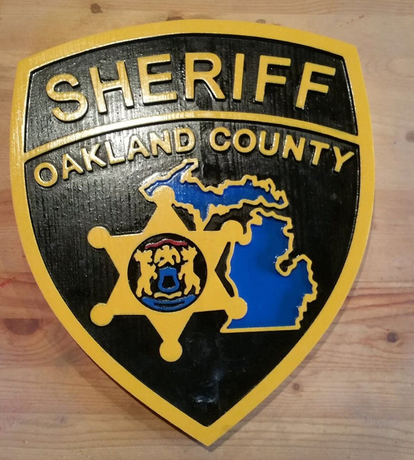 Police Oakland County 3D routed carved Patch Plaque Sign award Custom 