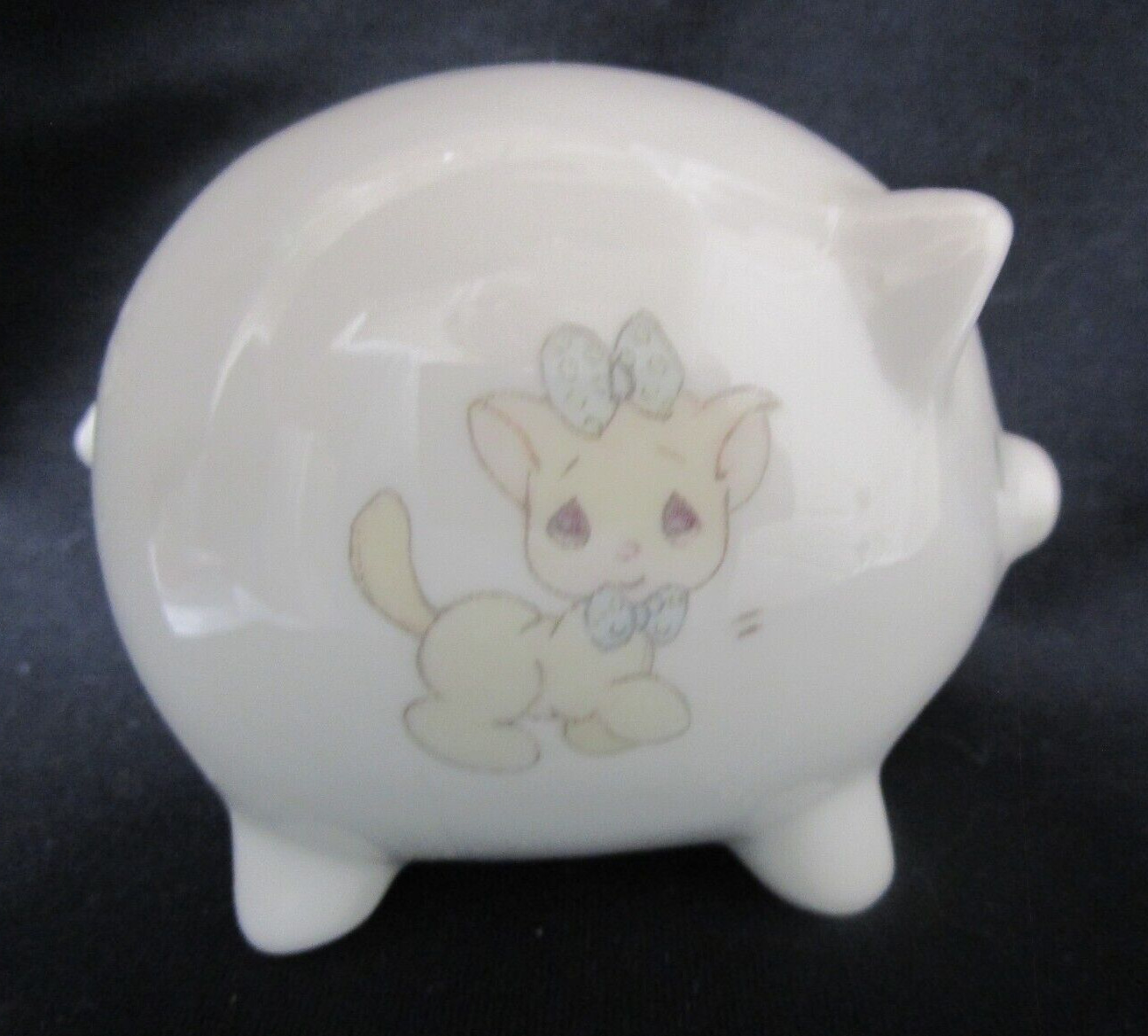 Precious Moments Porcelain Piggy Bank, 1985, Cute Kitten Both Sides, INV 67616