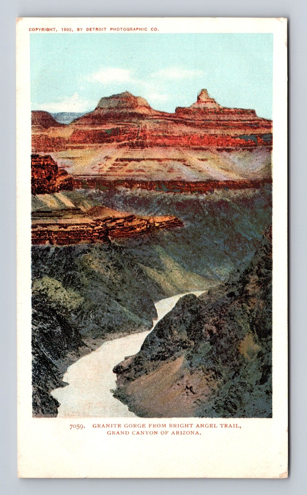 AZ- Arizona, Aerial Granite Gorge From Bright Angel Trail, Vintage Postcard