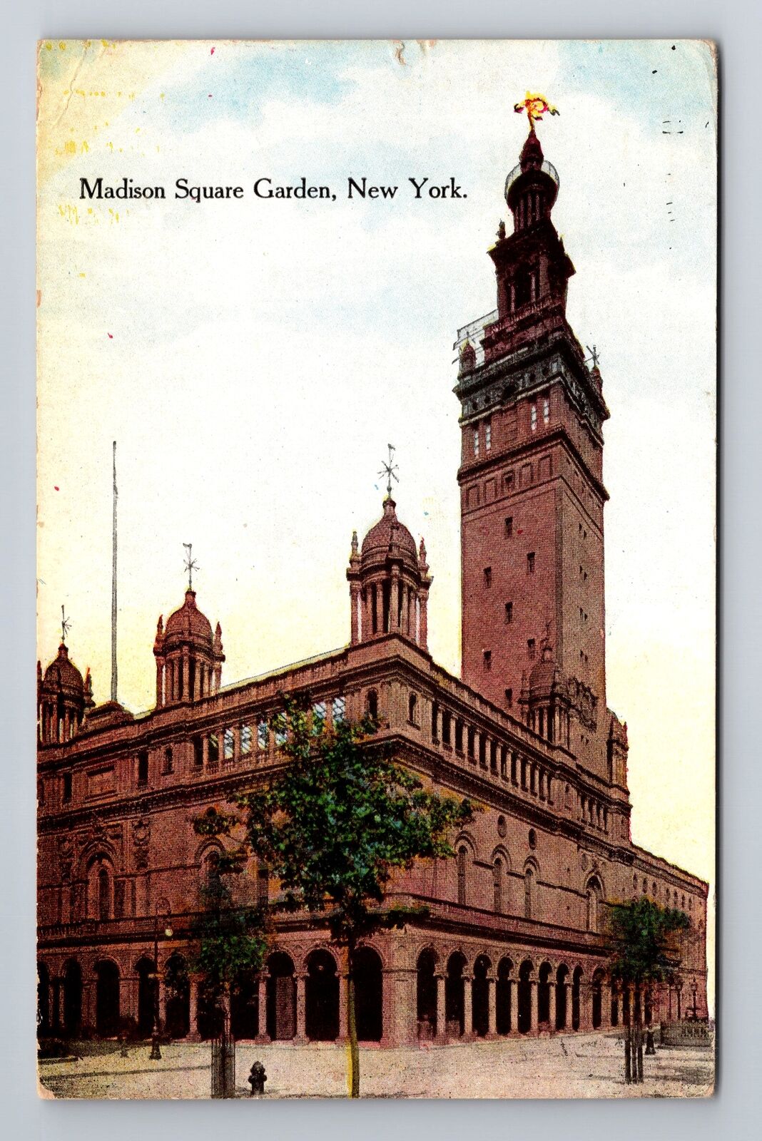 New York City NY, Madison Square Garden, Antique Vintage Souvenir Postcard