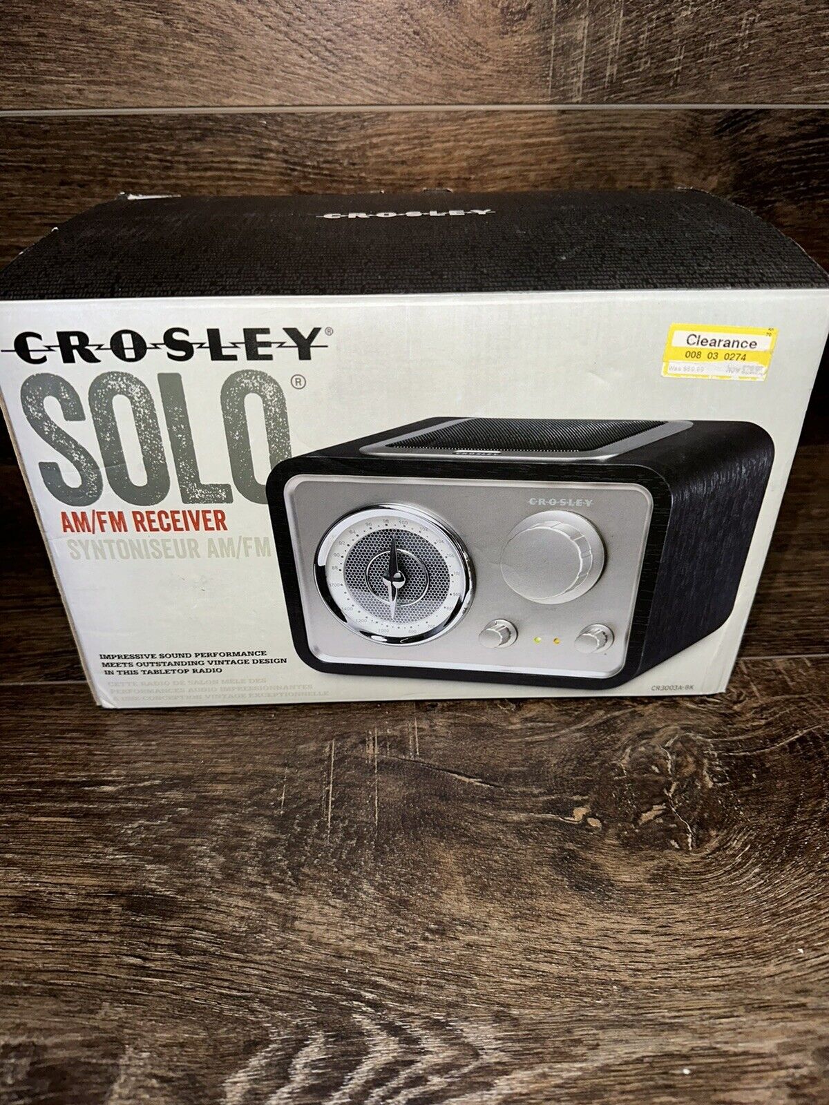 Crosley SOLO AM/FM Radio Receiver Mid-Centry Design CR3003A-BK Black NEW