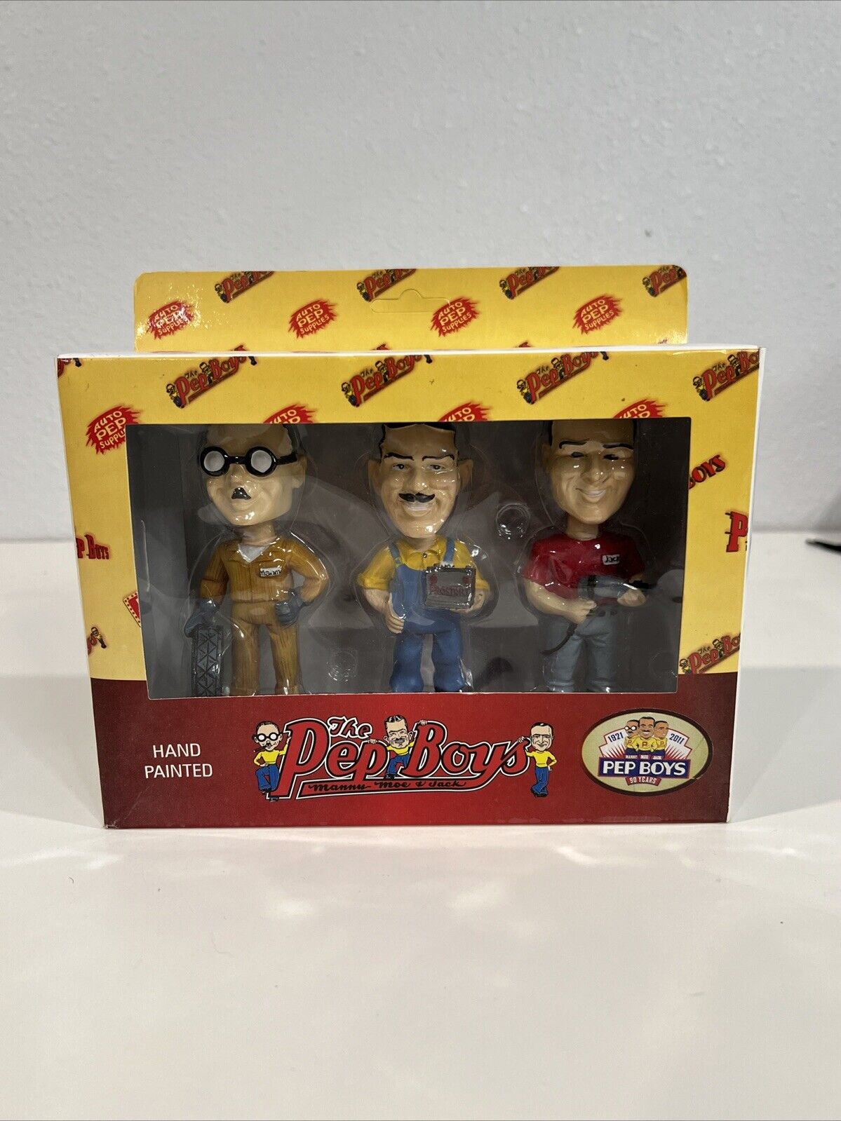 THE PEP BOYS Manny Moe & Jack Bobble Head Figurine New (OPEN BOX)