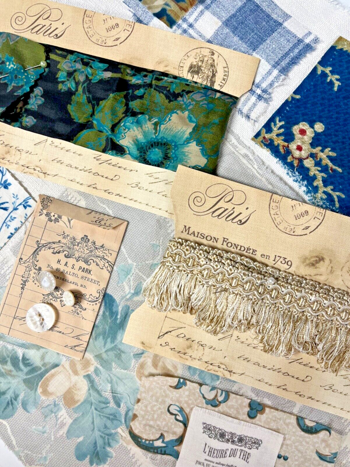Antique & Vintage French Fabric & Lace Project Bundle STUNNING