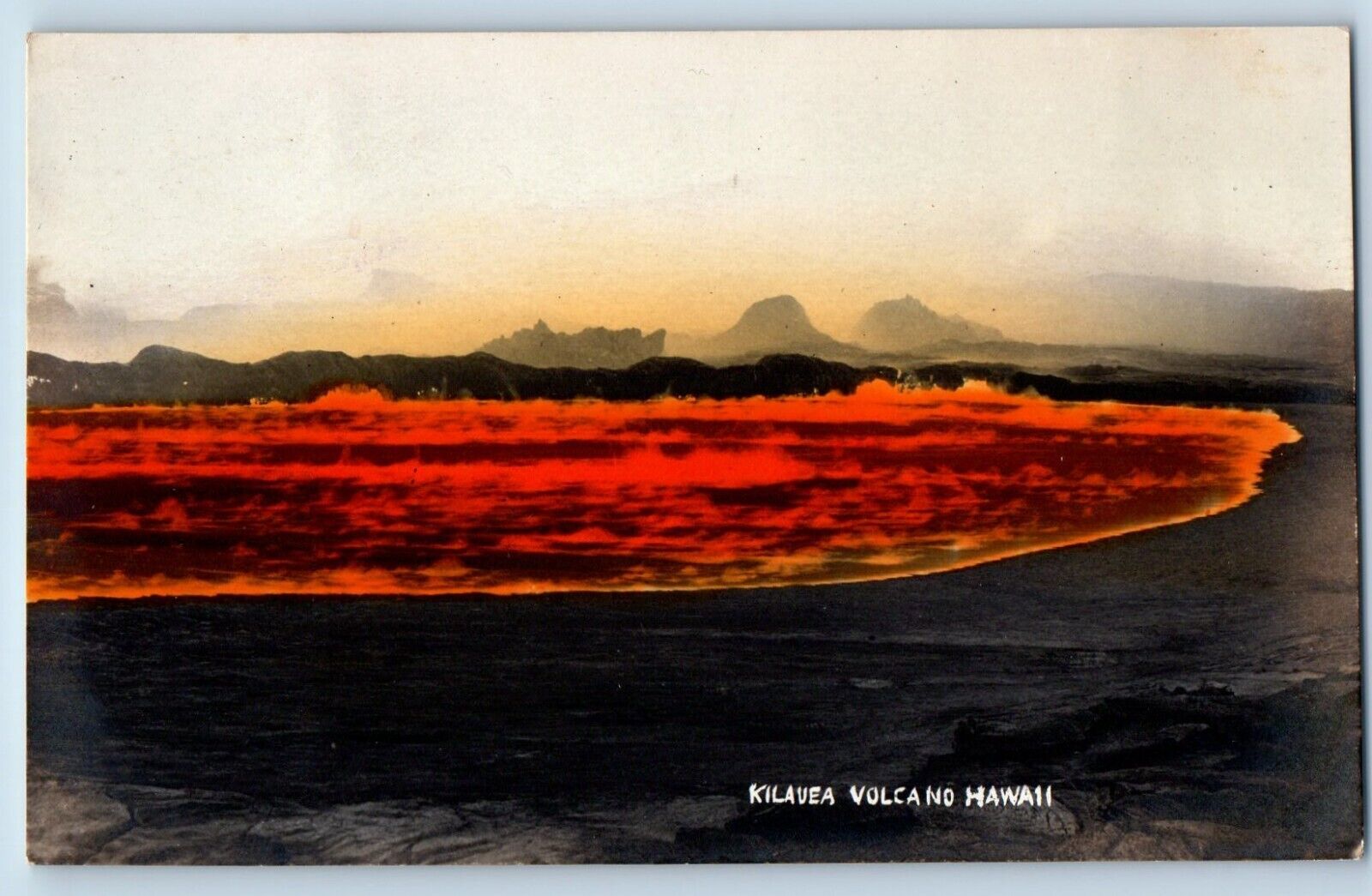 Hawaii HI Postcard RPPC Photo View Of Kilauea Volcano c1910's Unposted Antique