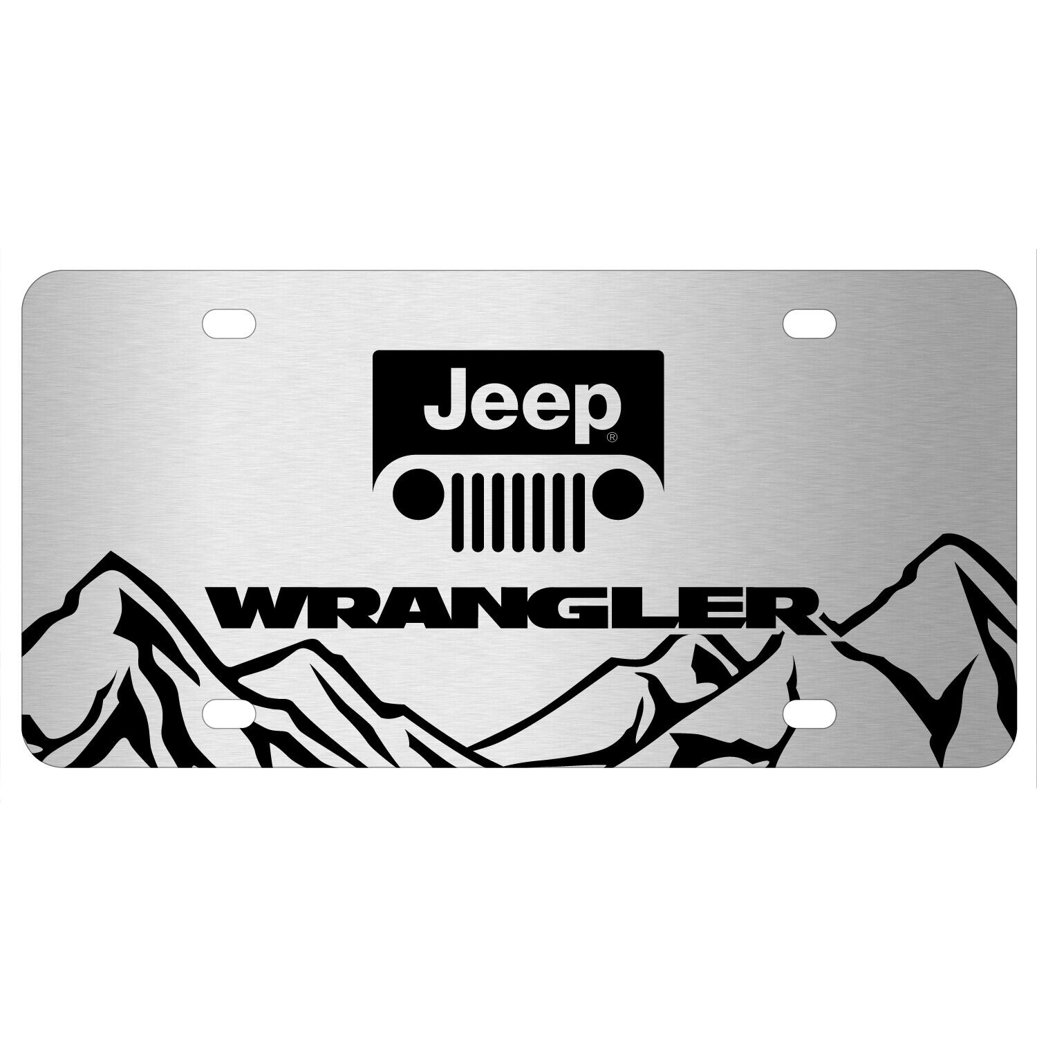 Jeep Wrangler Rock Mountain Graphic Brush Special Aluminum Metal License Plate