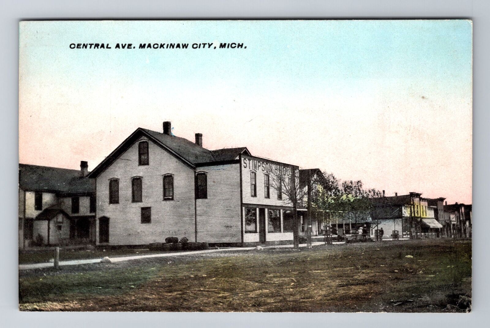 Mackinaw City MI-Michigan, Stimpson House, Central Ave Antique, Vintage Postcard