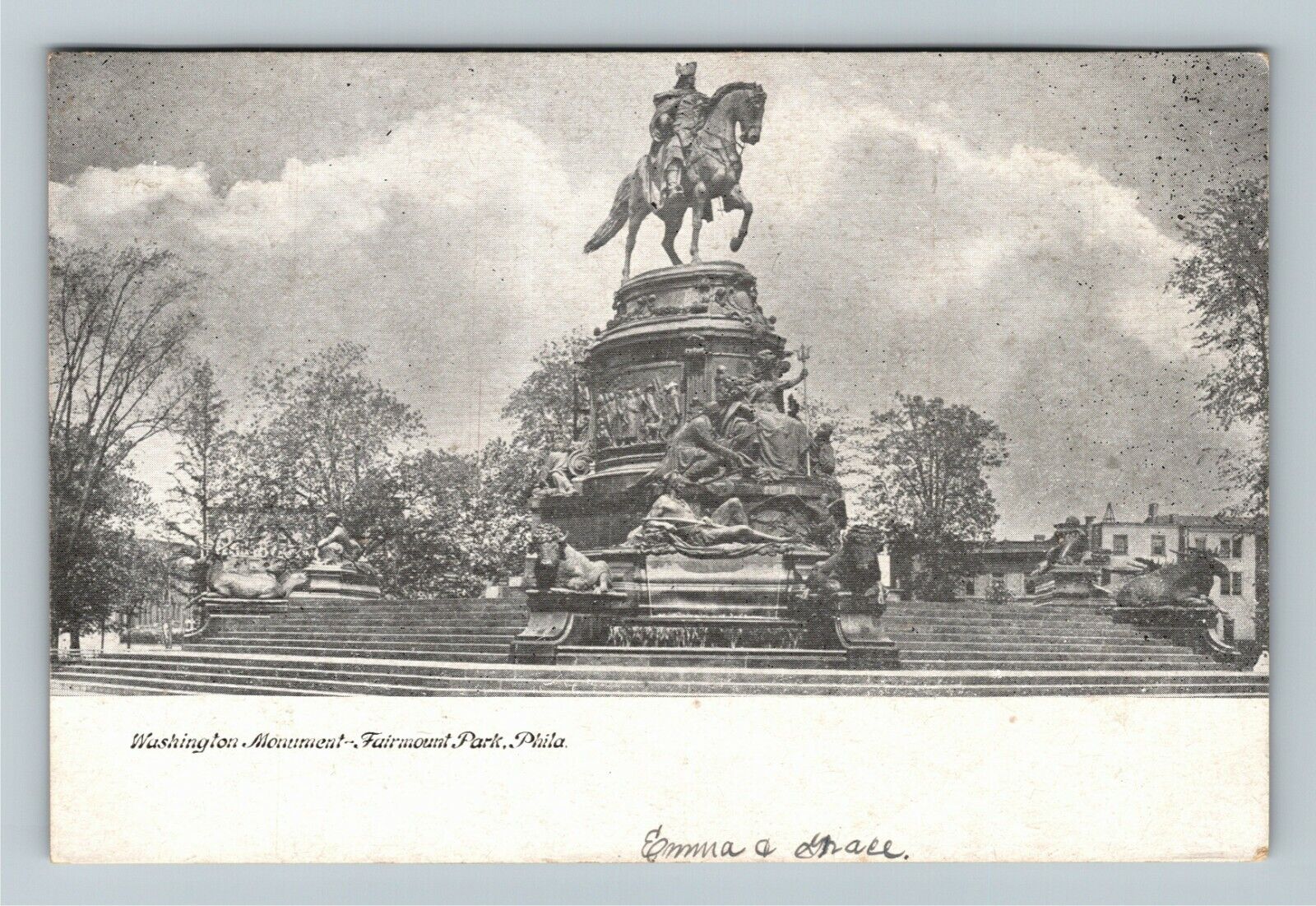 Fairmount Park PA-Pennsylvania, Washington Monument, Vintage Postcard