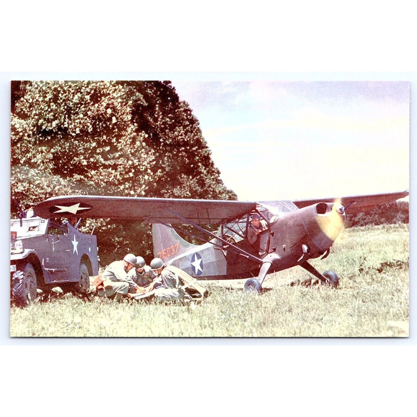 Stinson Sentinel Flying Jeep liaison WWII Military Airplane Postcard 01171