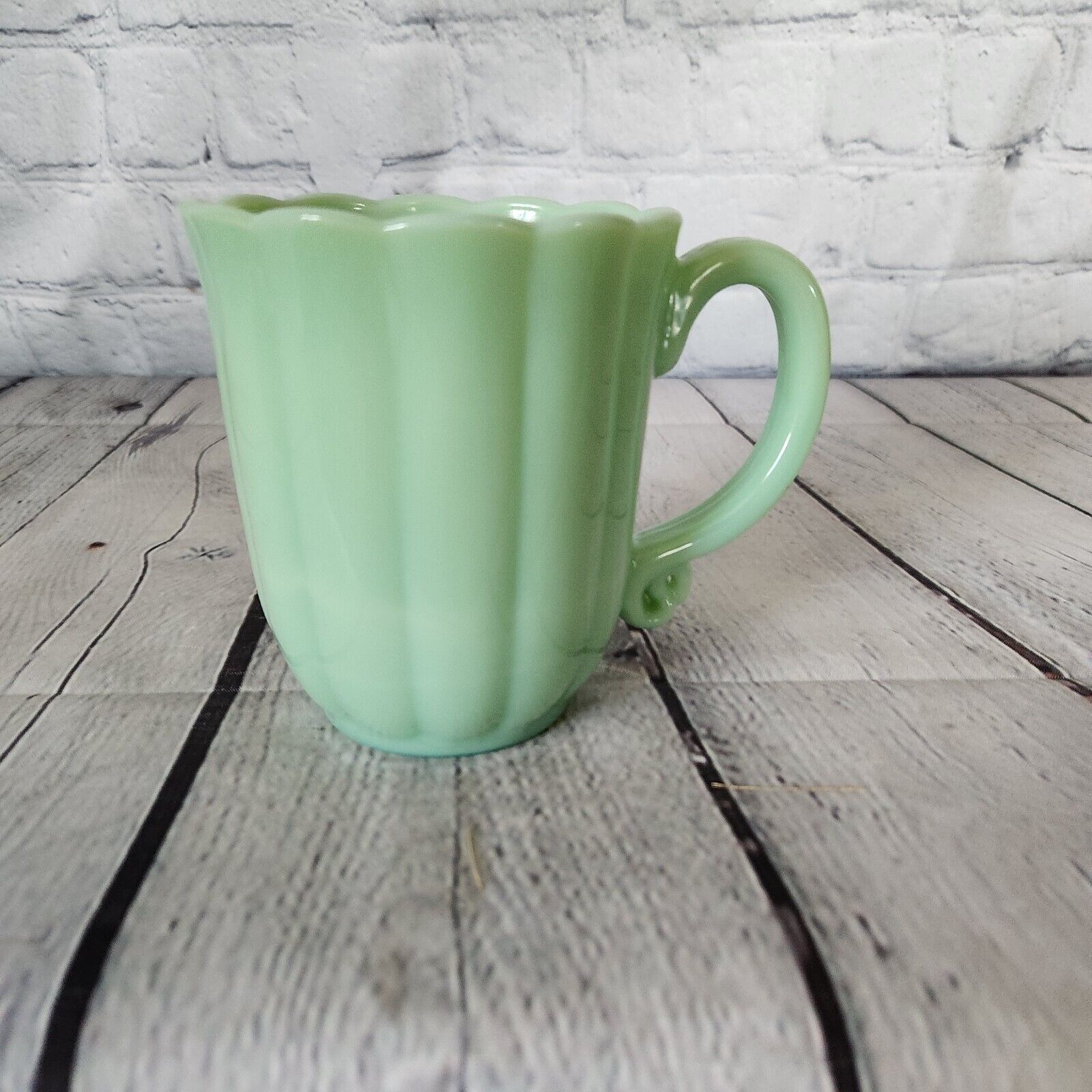 Pioneer Woman Timeless Beauty Jade Green Jadeite Milk Glass Coffee Mug