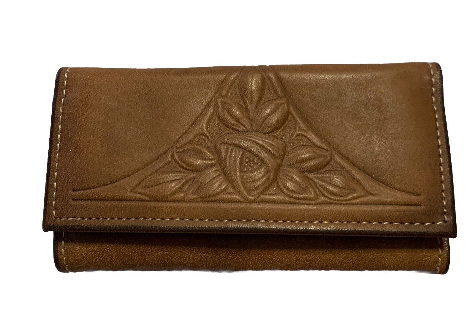Vintage ROLFS KEY KADDY Brown Leather Brass Hooks Keychain Wallet Retro