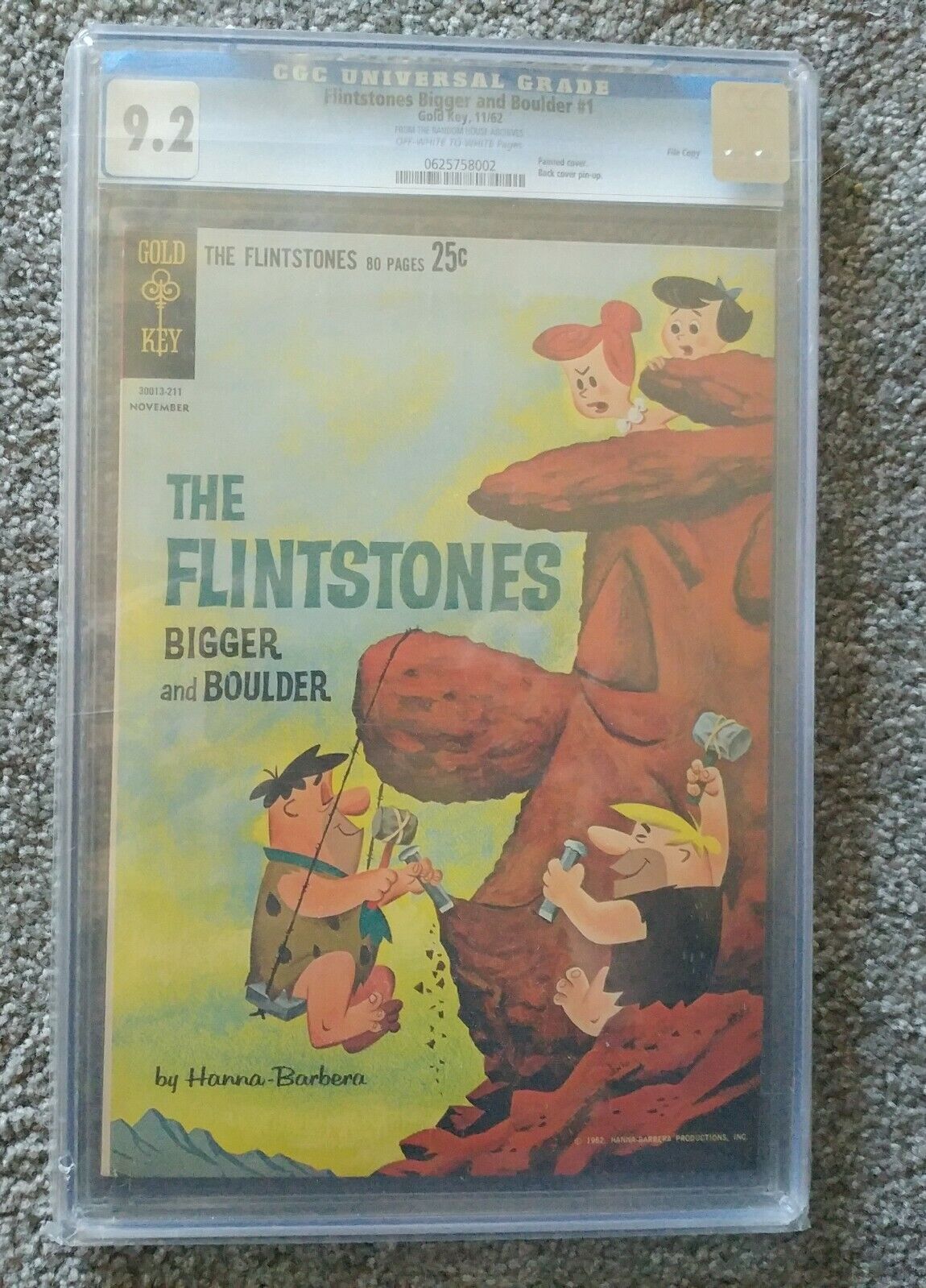 Flintstones Bigger And Boulder #1 CGC 9.2 OWW File copy 11/62 Gold Key Comics 