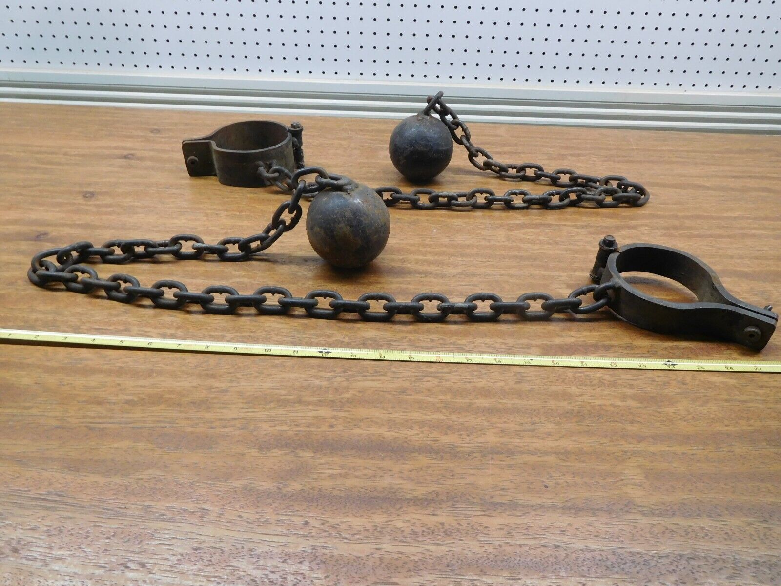 2 from Church Theatrical or Display former use Heavy Iron Ball, Chain,Shackle