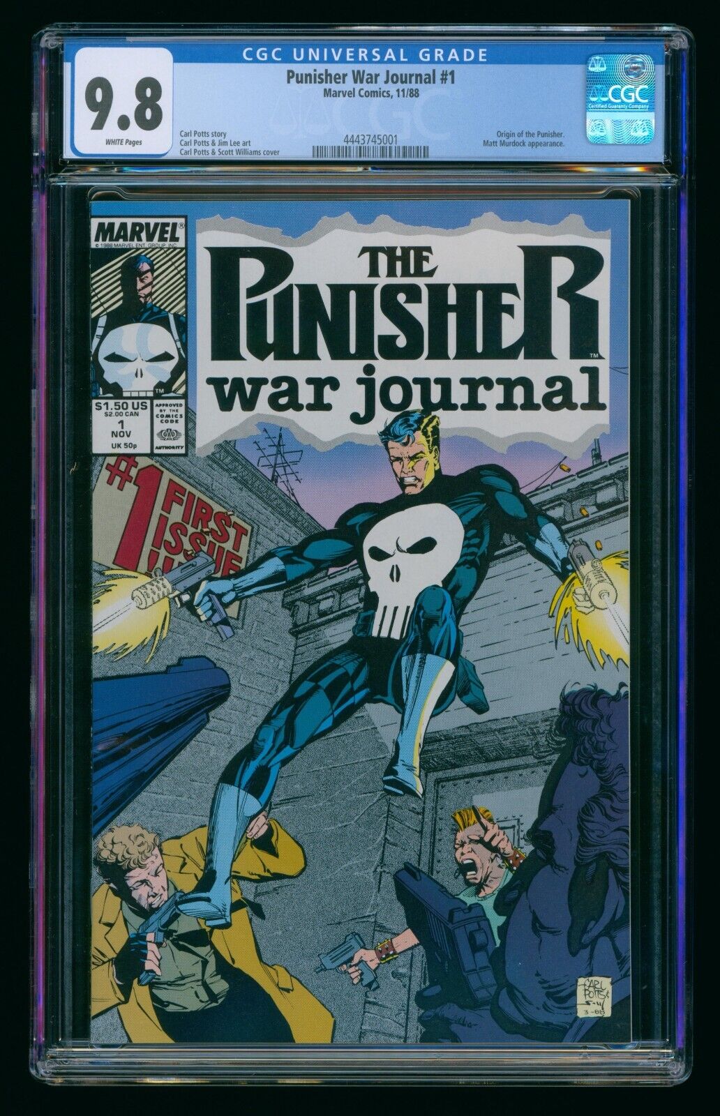 PUNISHER LIMITED SERIES #1 (1988) CGC 9.8 WHITE PAGES
