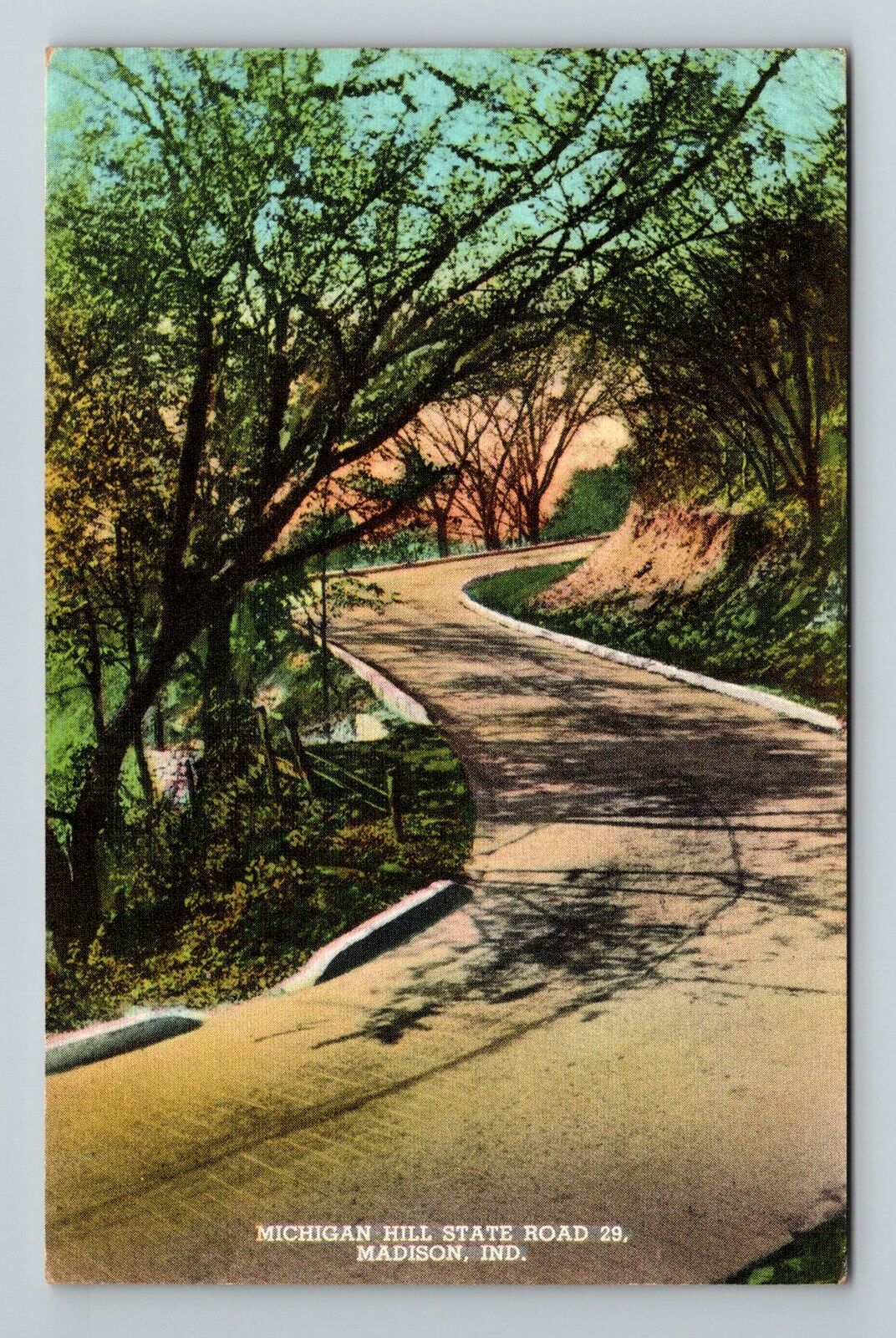 Madison, IN-Indiana, Michigan Hill State Road 29 Antique c1946, Vintage Postcard