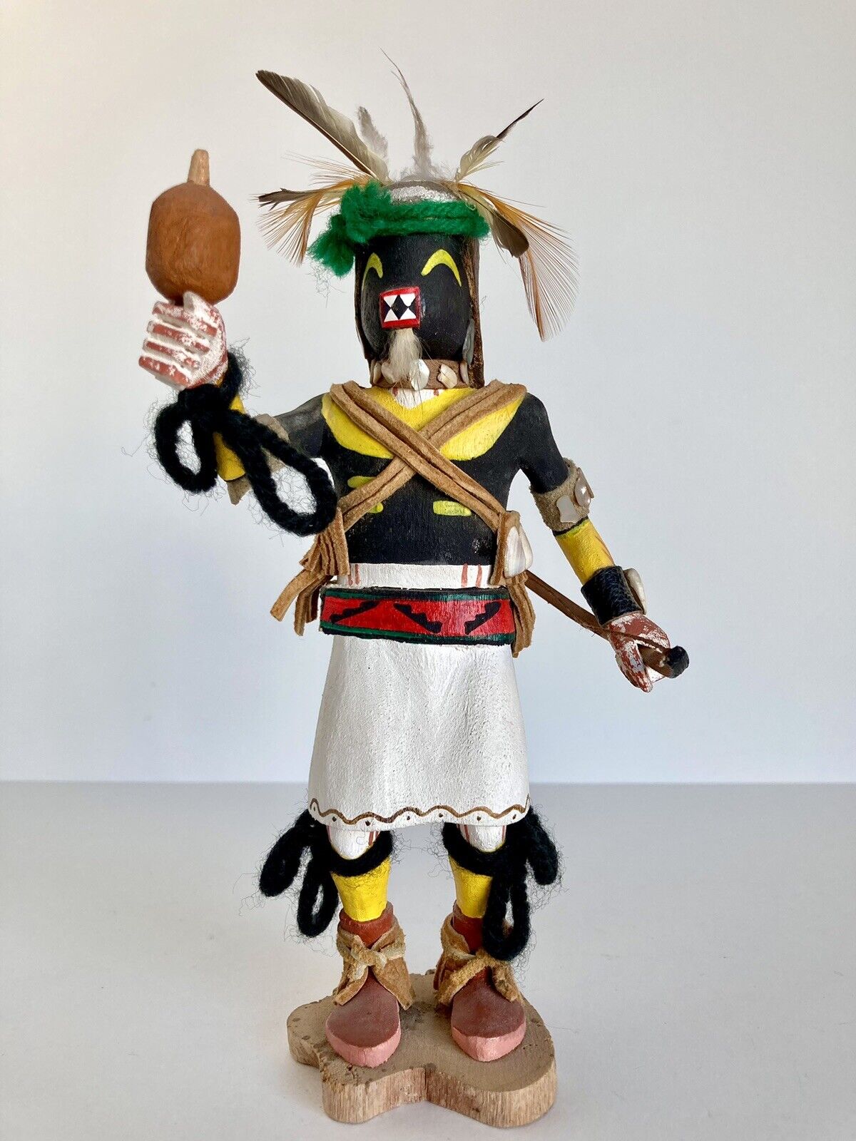 Vintage Chakwaina Hopi Kachina Warrior Spirit Dancer Figurine Tribal-signed 8.5\
