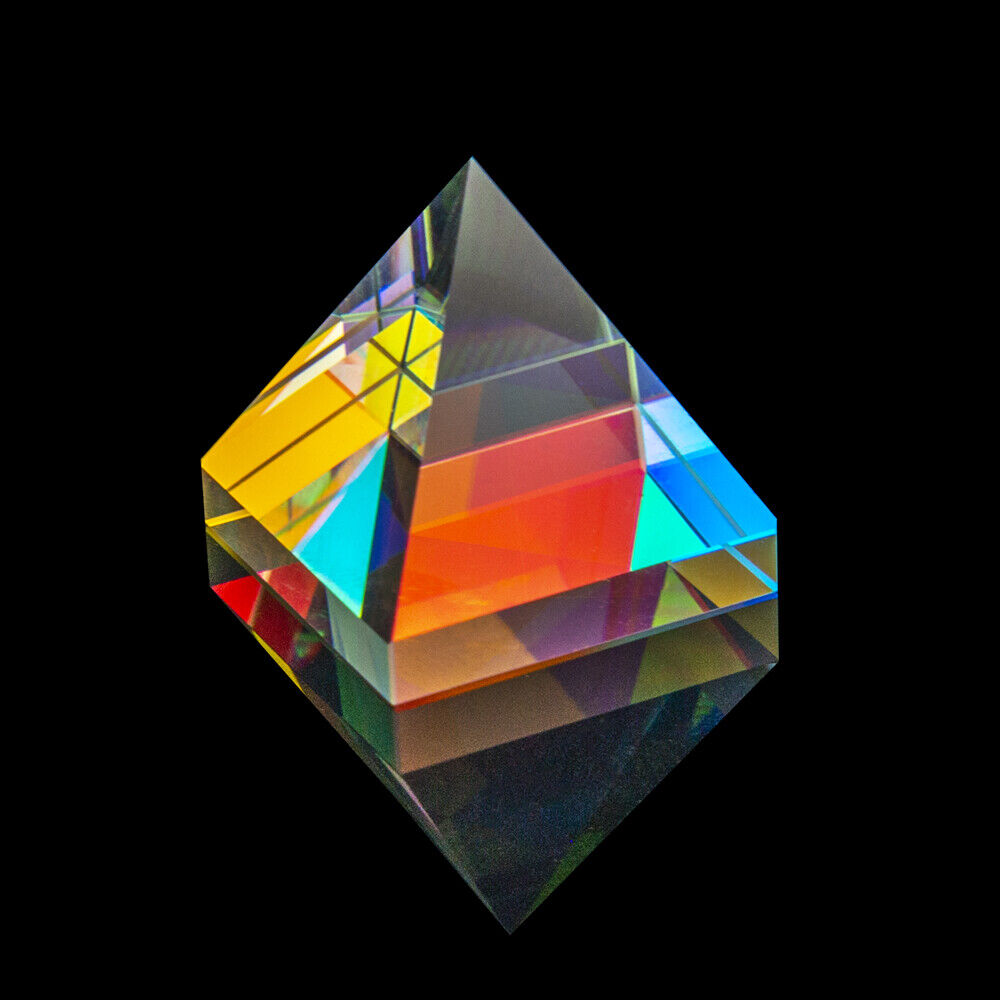 1PC 20mm Rainbow Prism Optical Glass Crystal Pyramid Science Studying Student