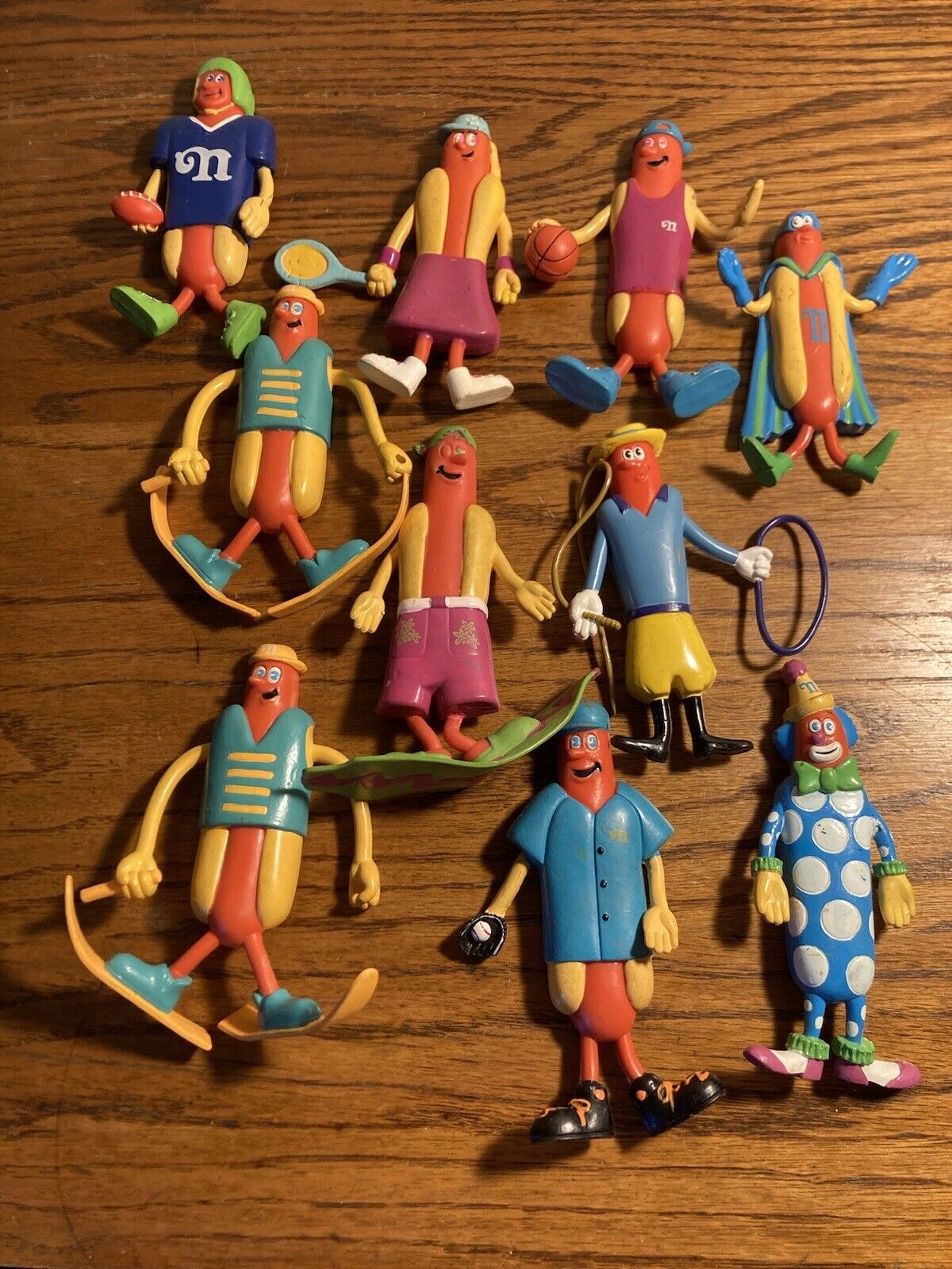 10 Vintage 1990s NATHANS FAMOUS HOT DOG ADVERTISING FIGURES Bendy
