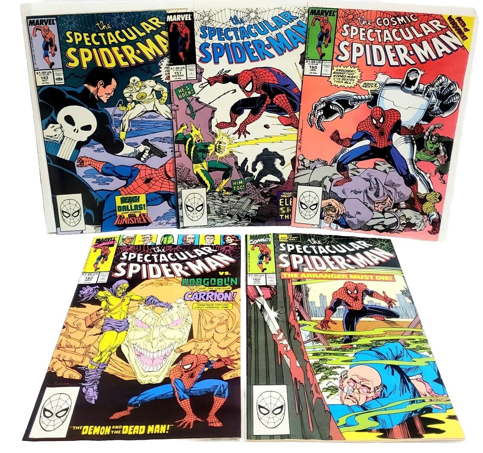 1990 Peter Parker Spectacular Spider-Man 143 157 160 163 165 5x Lot Buscema~F-VF