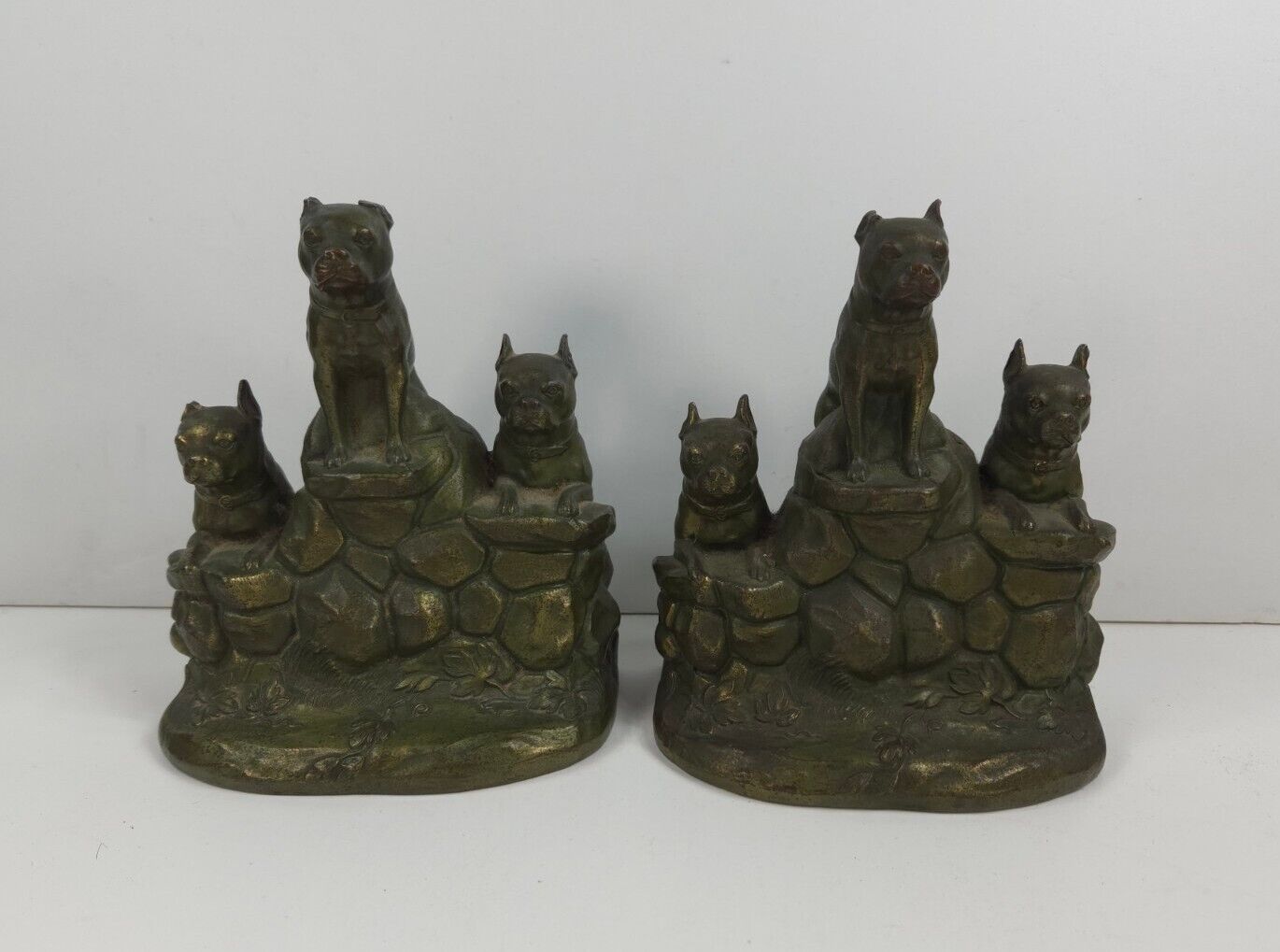 Jennings Brothers # 1926 Boston Terrier Bronze Bookends 1920s-30s