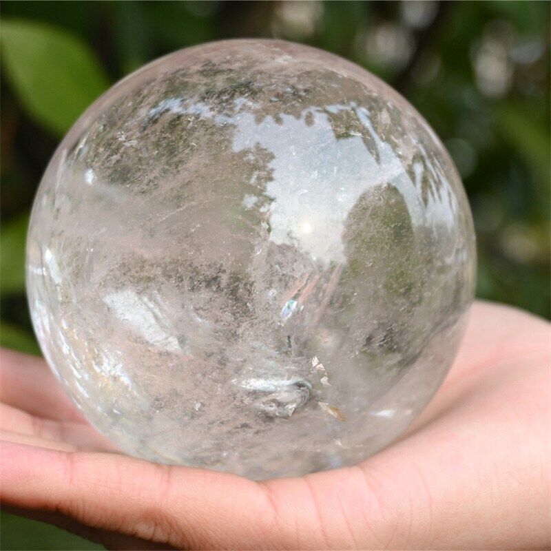 750g Natural White Clear Quartz Sphere Energy Crystal Ball Reiki Healing Decor 