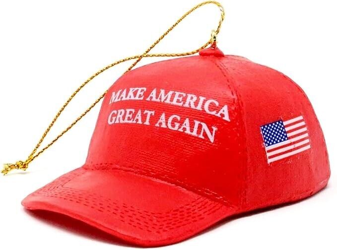 Resin Material Red Cap Christmas Ornament Donald Trump Make America Great Again