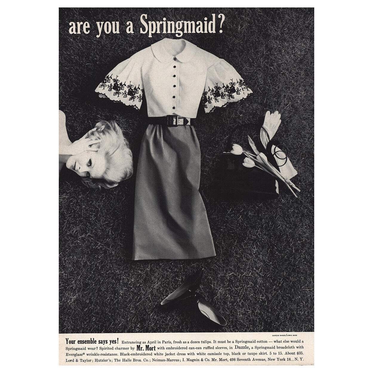 1960 Springmaid: Entrancing as April In Paris Vintage Print Ad