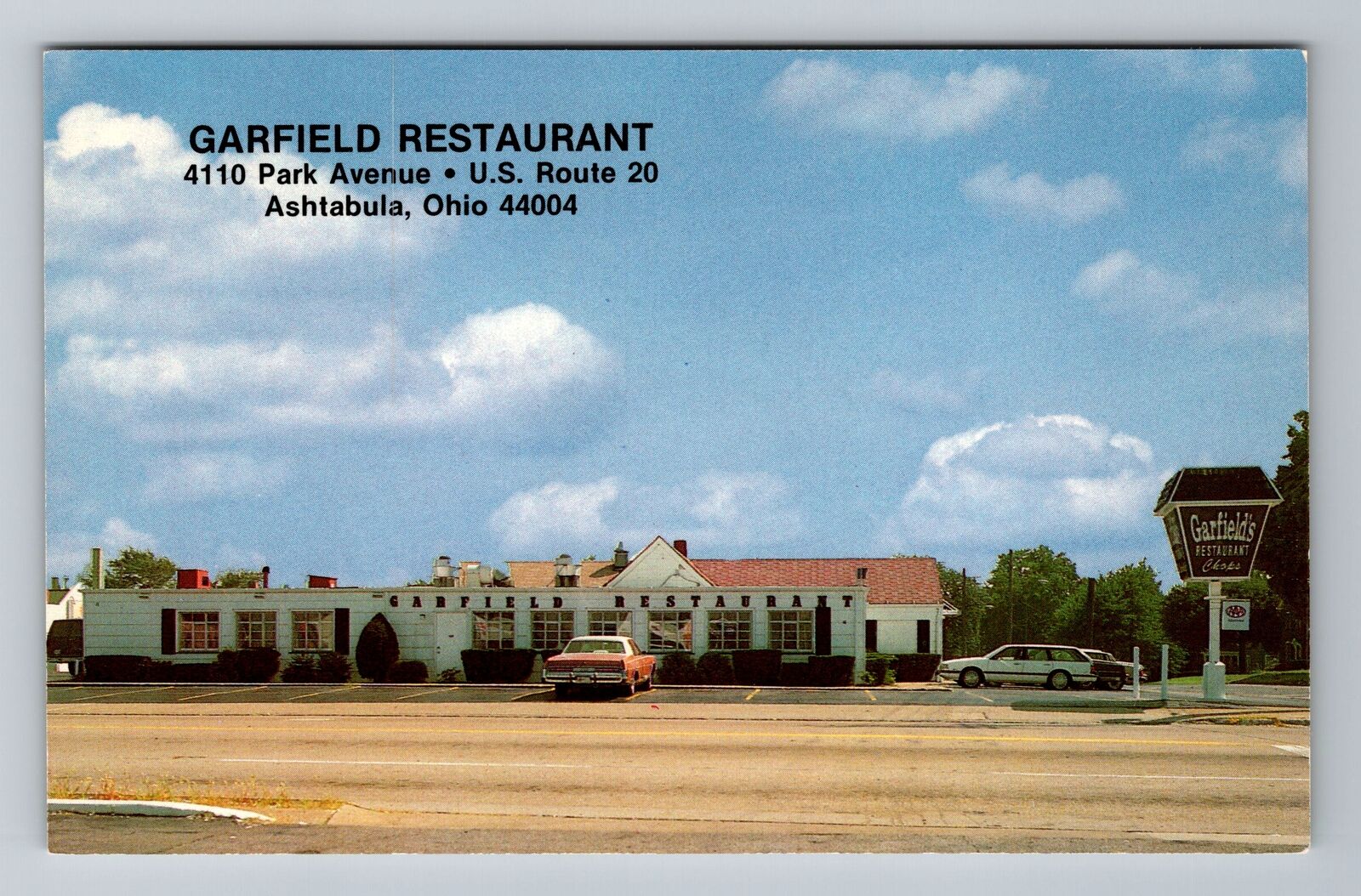 Ashtabula OH-Ohio, Garfield Restaurant, Antique Vintage Souvenir Postcard