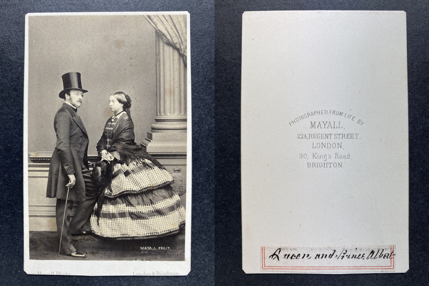 Mayall, London, Queen Victoria & Albert Vintage CDV Albumen Print.