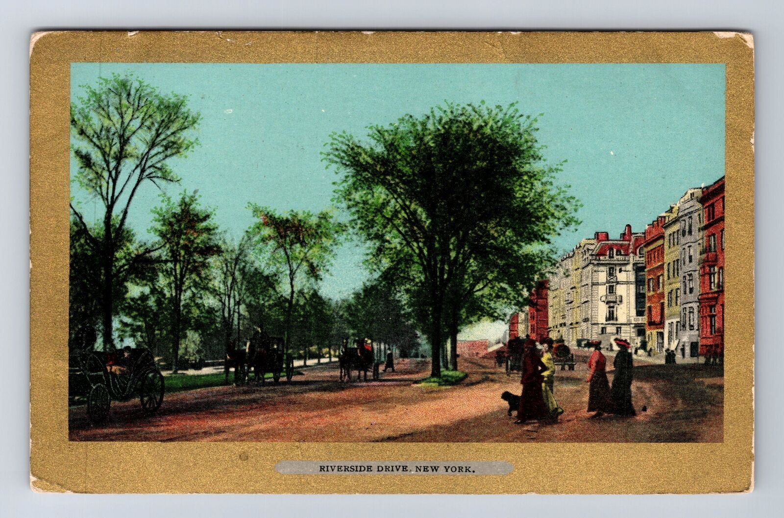New York City NY, Scenic View Of Riverside Drive Vintage Souvenir Postcard