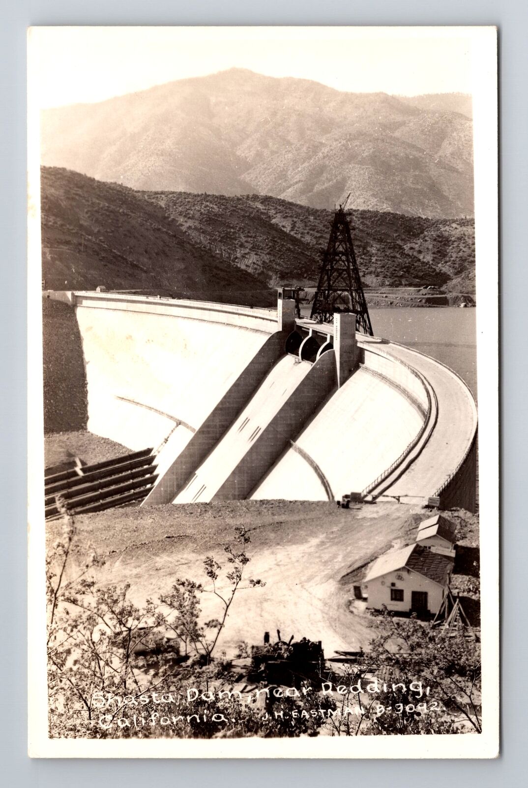 Redding CA-California RPPC, Shasta Dam, Scenic View, Antique, Vintage Postcard