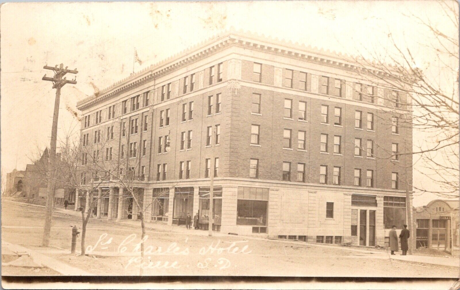 RPPC Pierre, SD St. Charles Hotel Postcard c. 1911