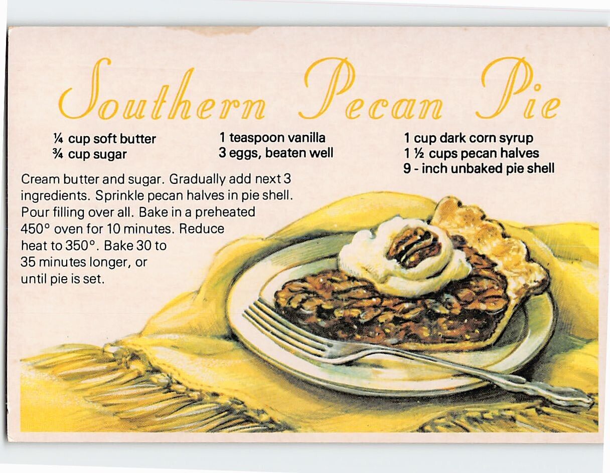 Postcard Southern Pecan Pie