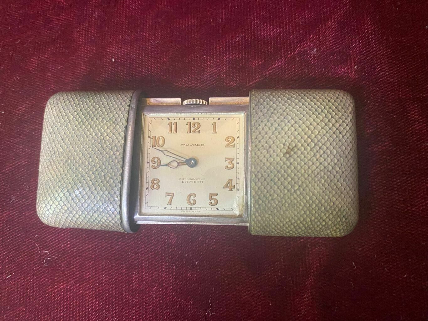 Vintage Movado Ermeto Chronometre Sterling Silver Traveling Watch (Circa 1930's)