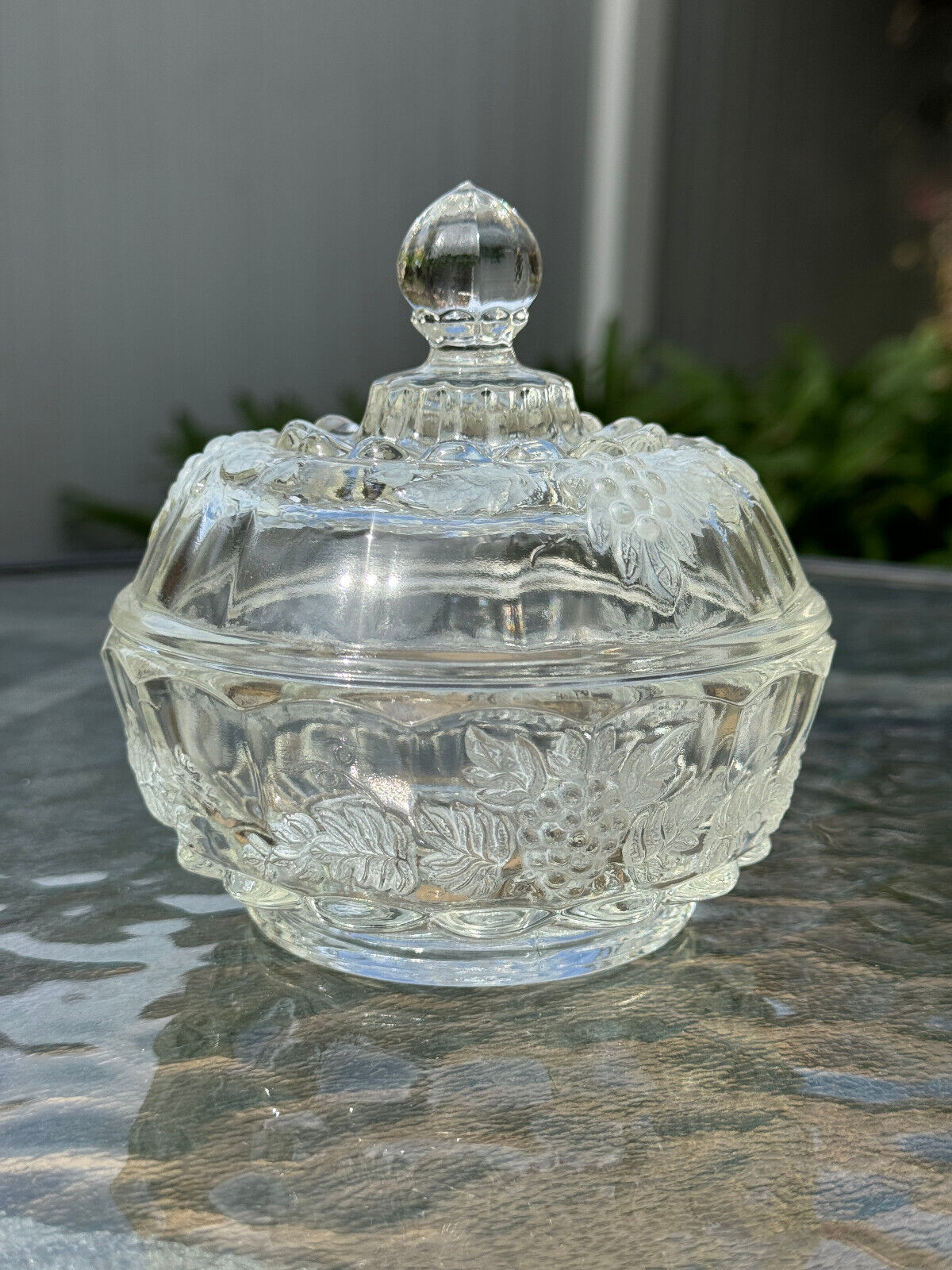 Vintage Westmoreland  Candy Dish  Frosted glass ,marked and signed .