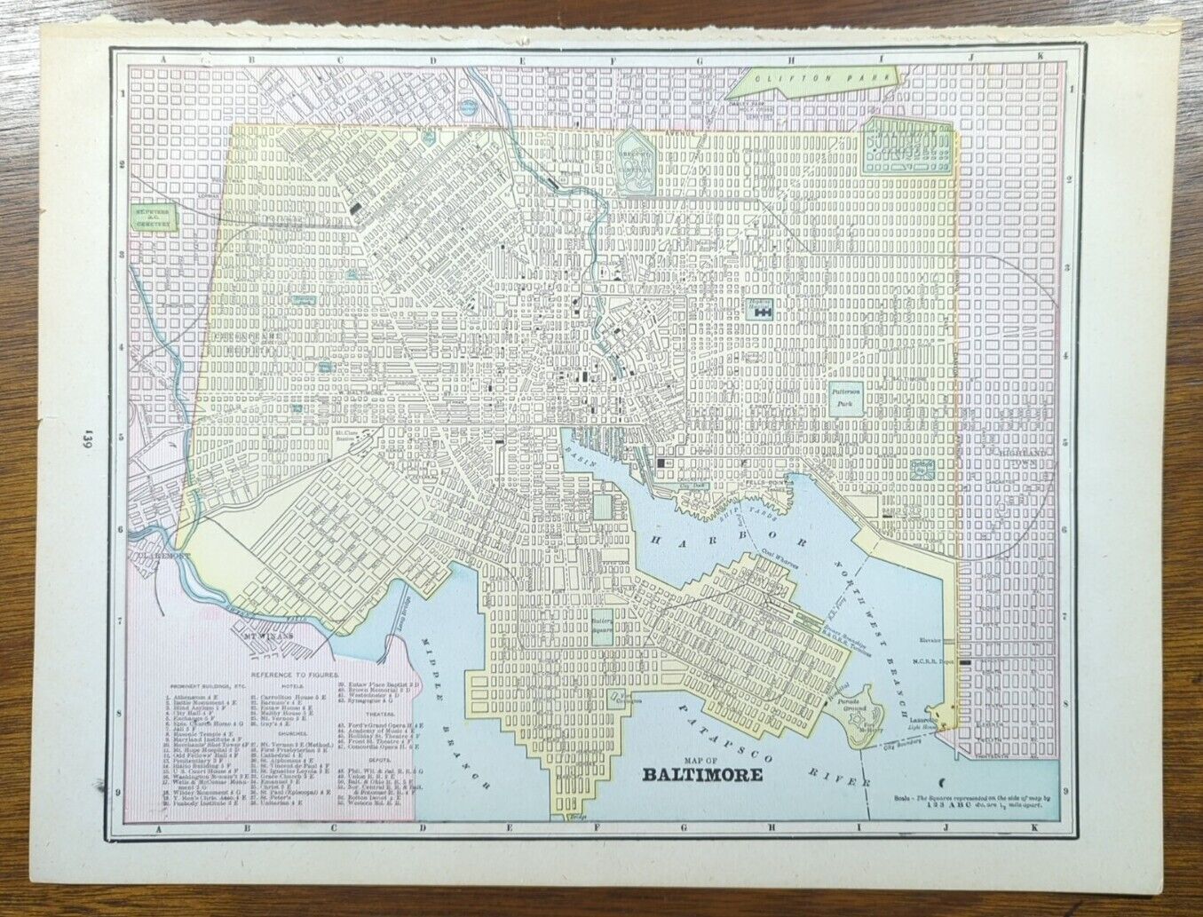 Vintage 1892 BALTIMORE MARYLAND Map 14\