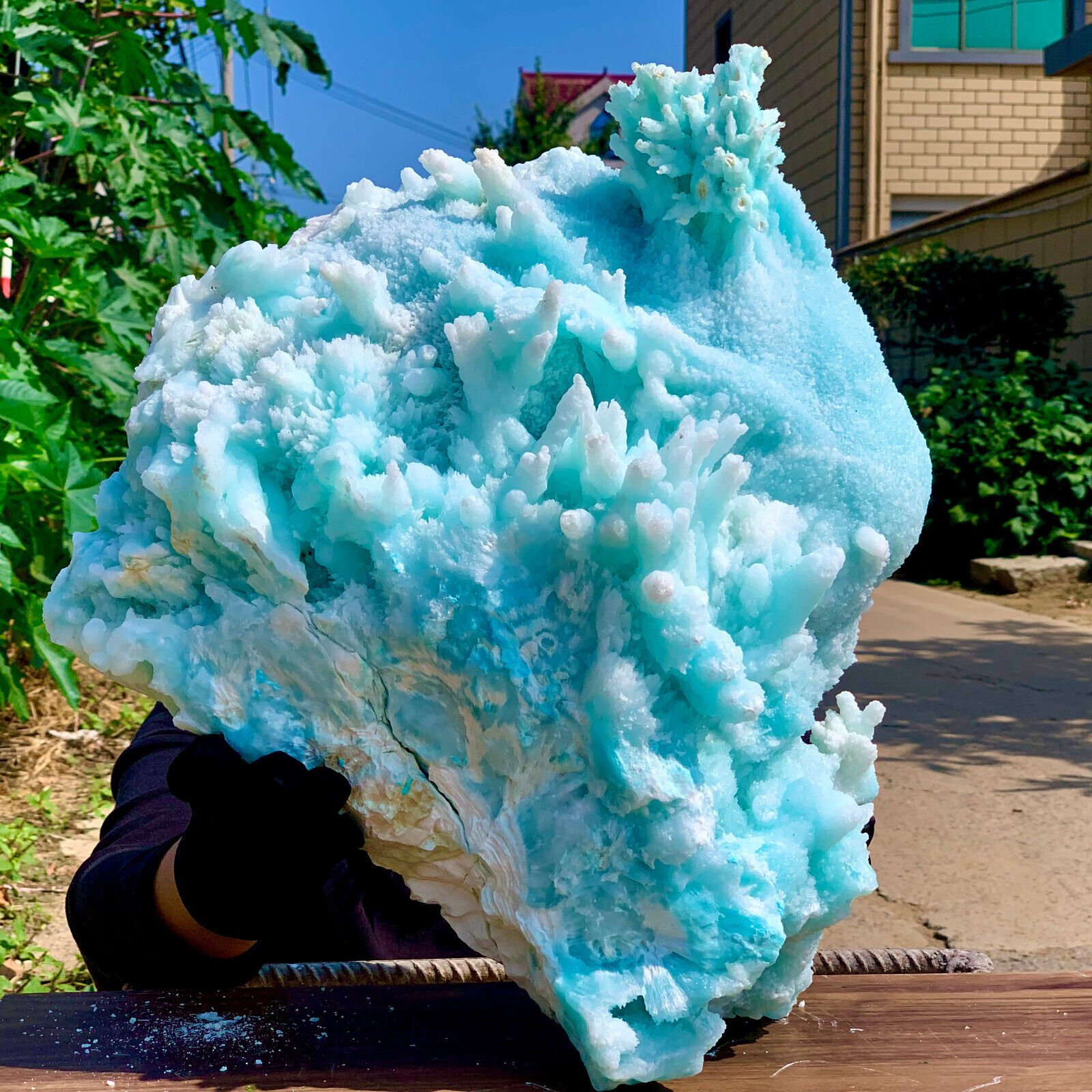 79.6 LB Natural blue texture stone crystal,Heteropolar of Chinese blue aragonite