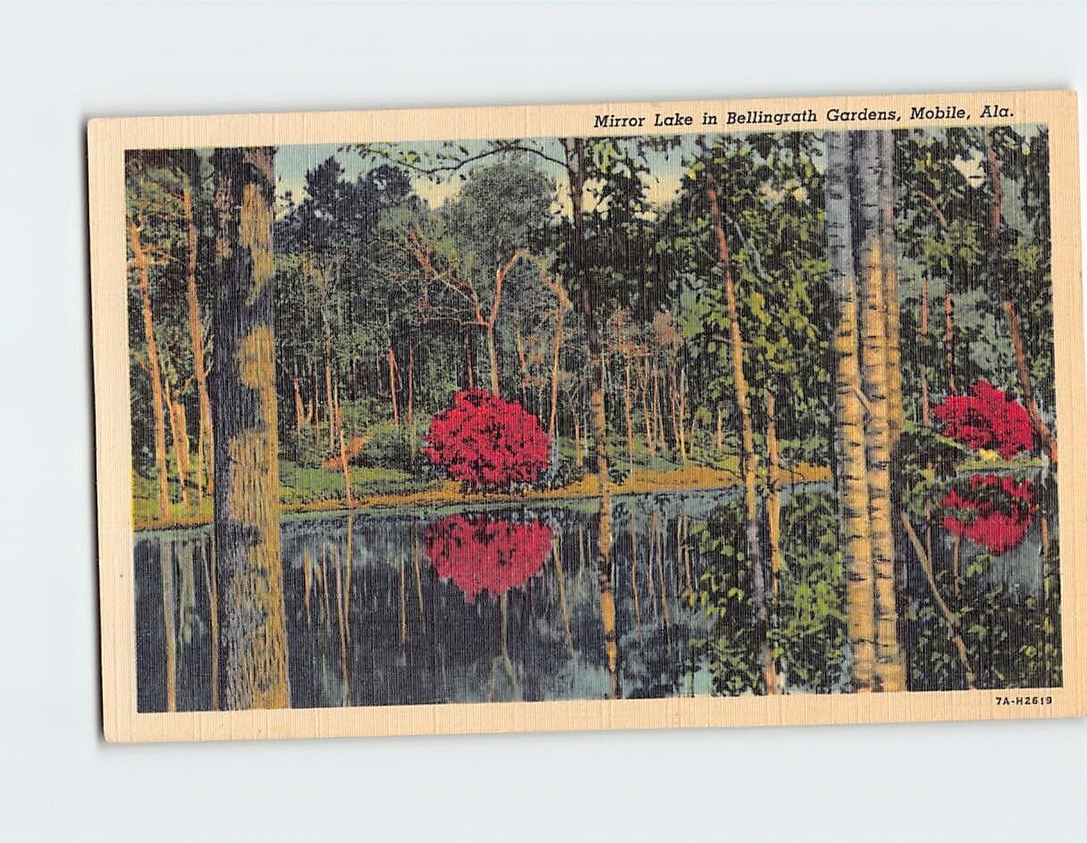 Postcard Mirror Lake Bellingrath Gardens Mobile Alabama USA