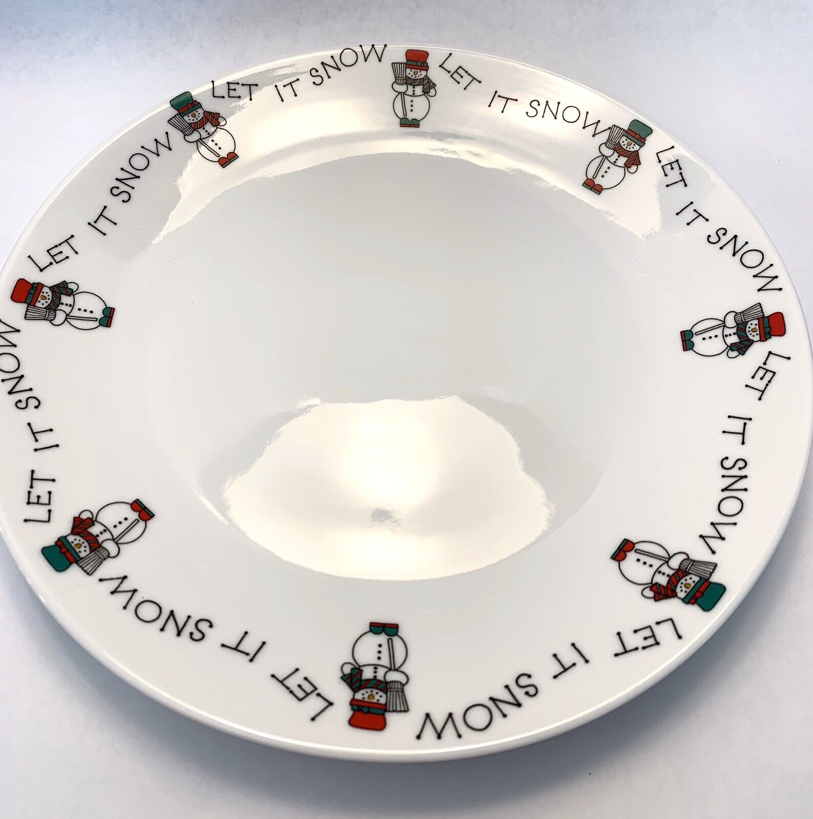 International Silver Co Plate Round Serving Platter 12” Let It Snow Snowmen
