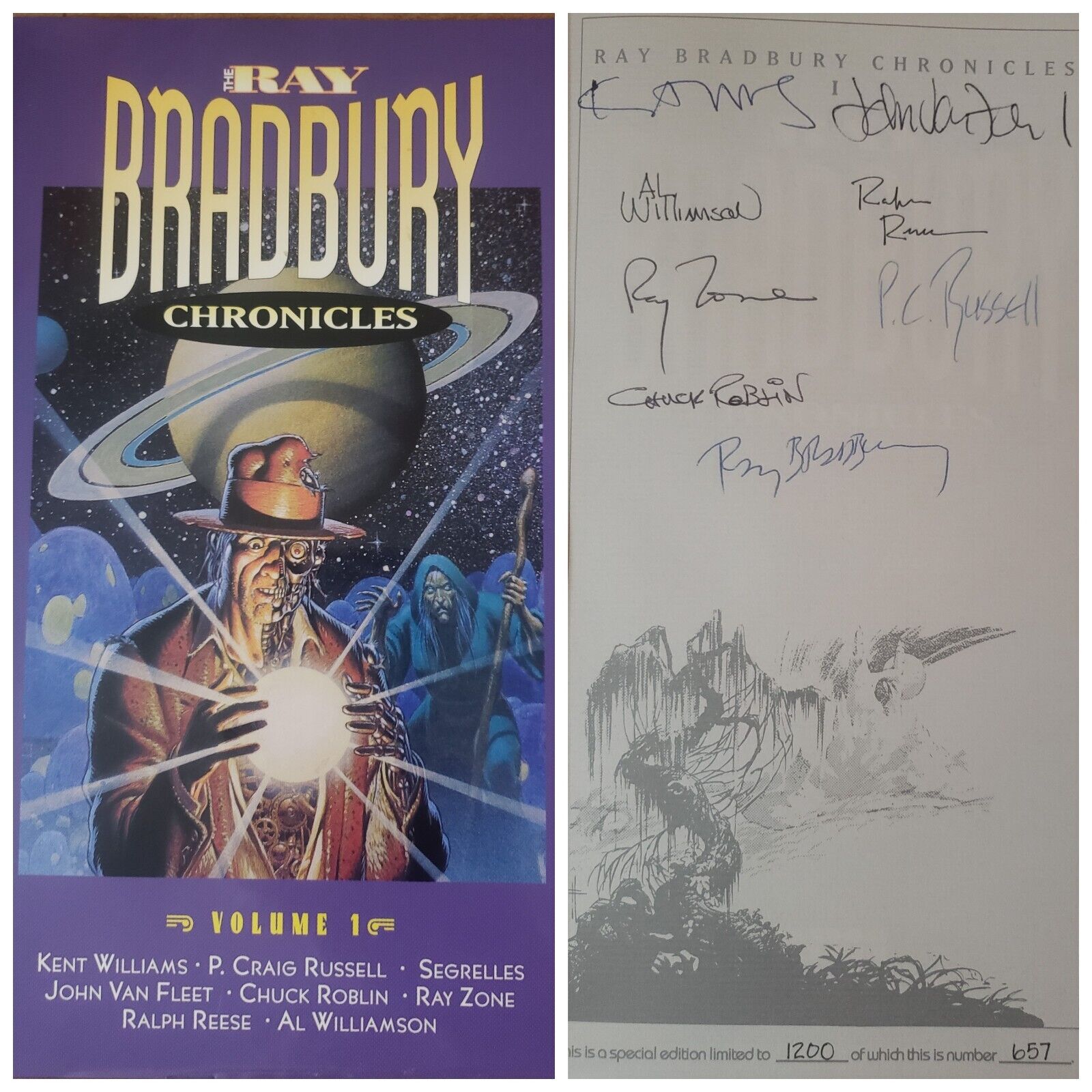 1992 The Ray Bradbury Chronicles Vol 1 HC Signed x8 & Numbered 657/1200 Russell