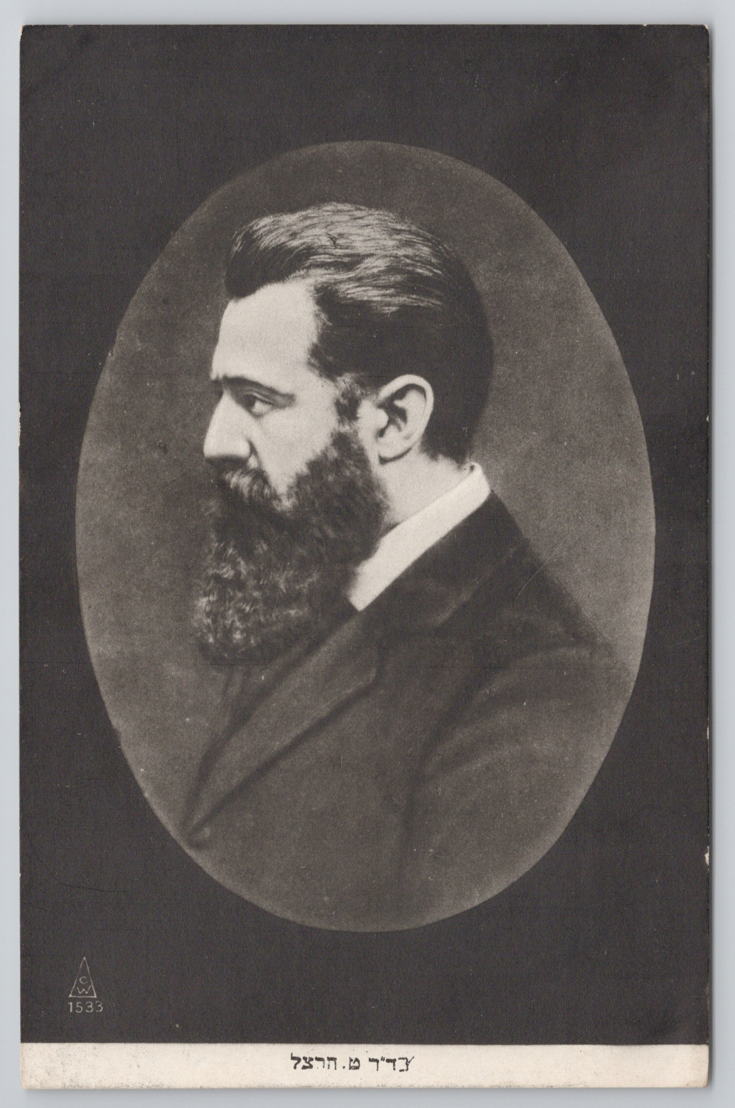 c1915 Russian Postcard Theodor Herzl Jewish Journalist Zionist Judaica Unposted