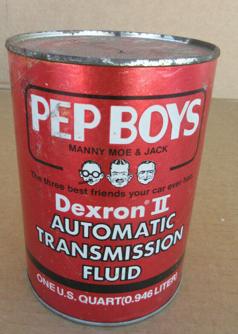 Vintage Pep Boys automatic transmission fluid Oil Can Quart full