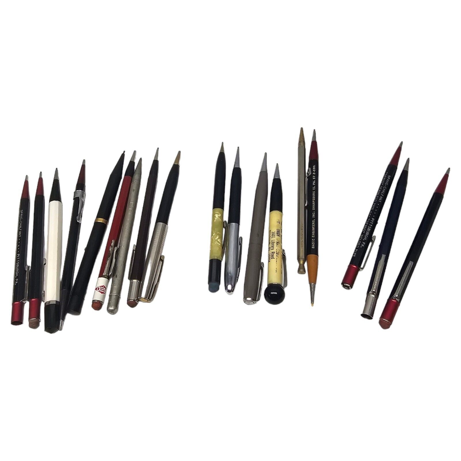Vintage Lot Of 18 Mechanical Pencils Advertising Ritepoint Fineline Waterman\'s..