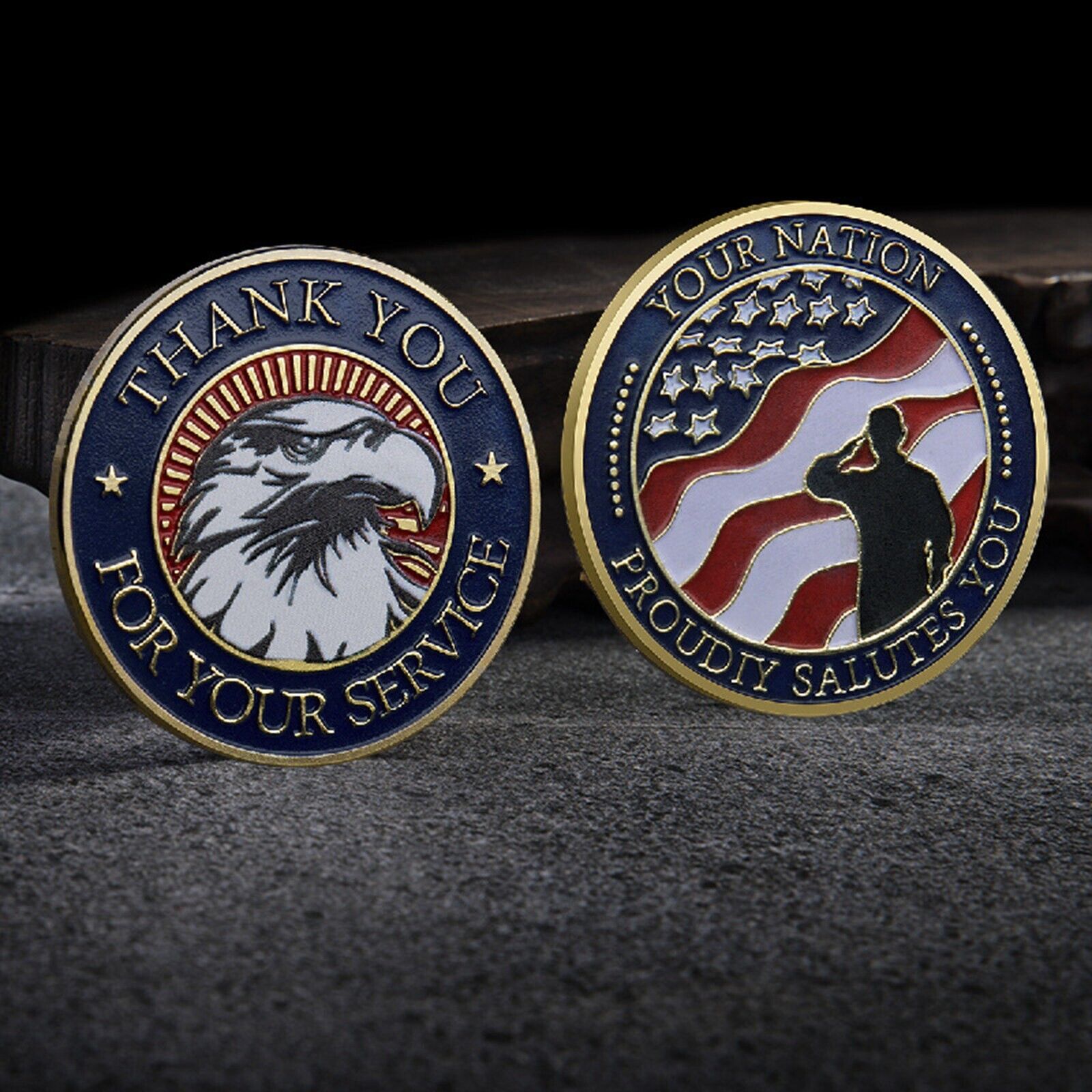 1PC Thank You for Your Service Military Appreciation Veteran Challenge Coins A