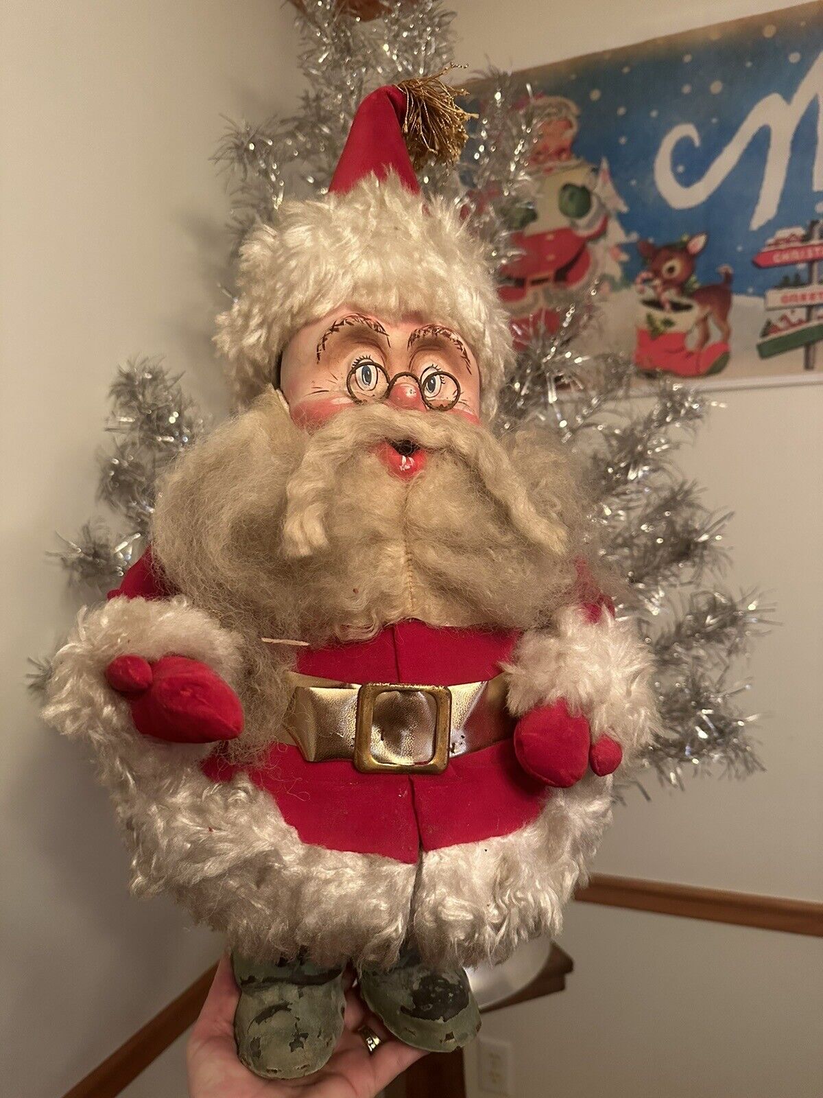 Christmas Santa Claus Harold Gale Doll RARE Store Display w/ Eyeglasses Antique