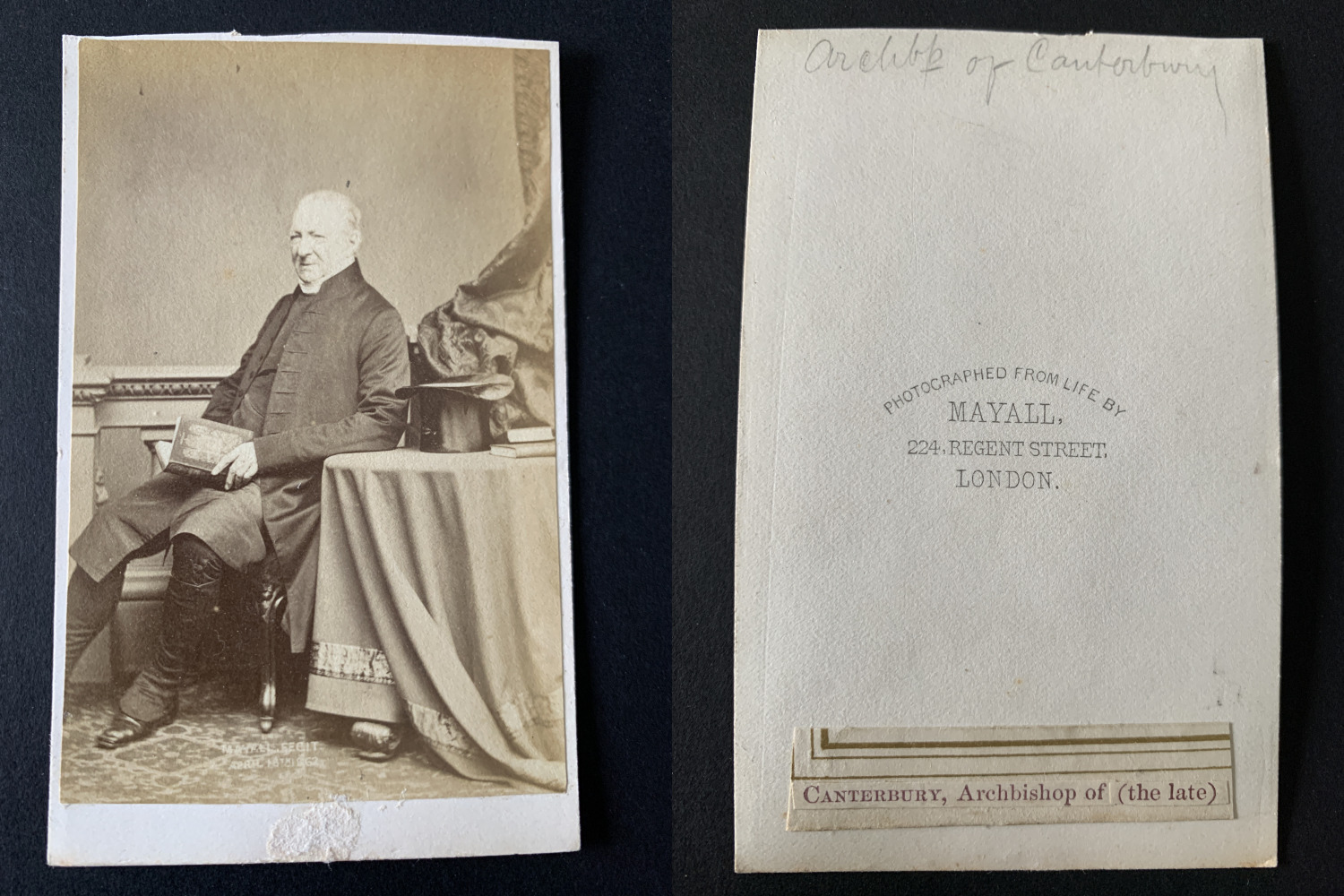 Mayall, London, John Bird Sumner, Archbishop of Canterbury Vintage Albumen Print