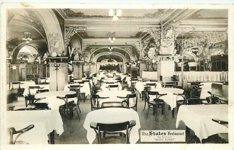 C1915 The States Restaurant San Francisco California RPPC Photo Postcard 21-1204