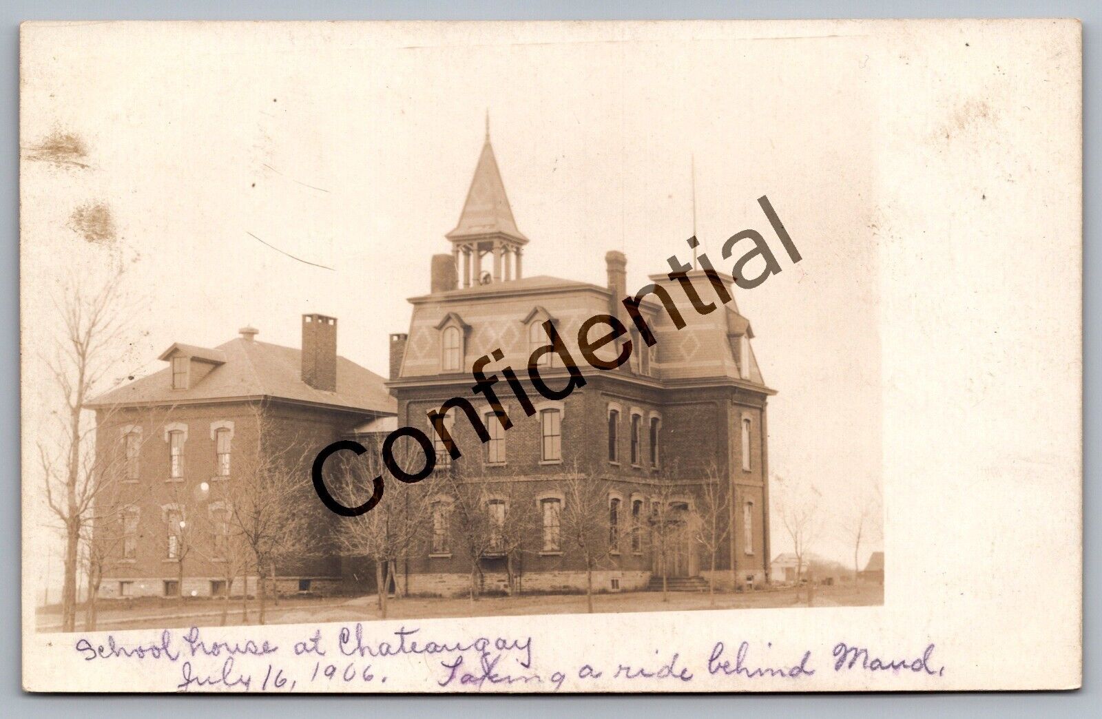 Real Photo Old School House Chateaugay NY Franklin Cty New York NY RP RPPC M250