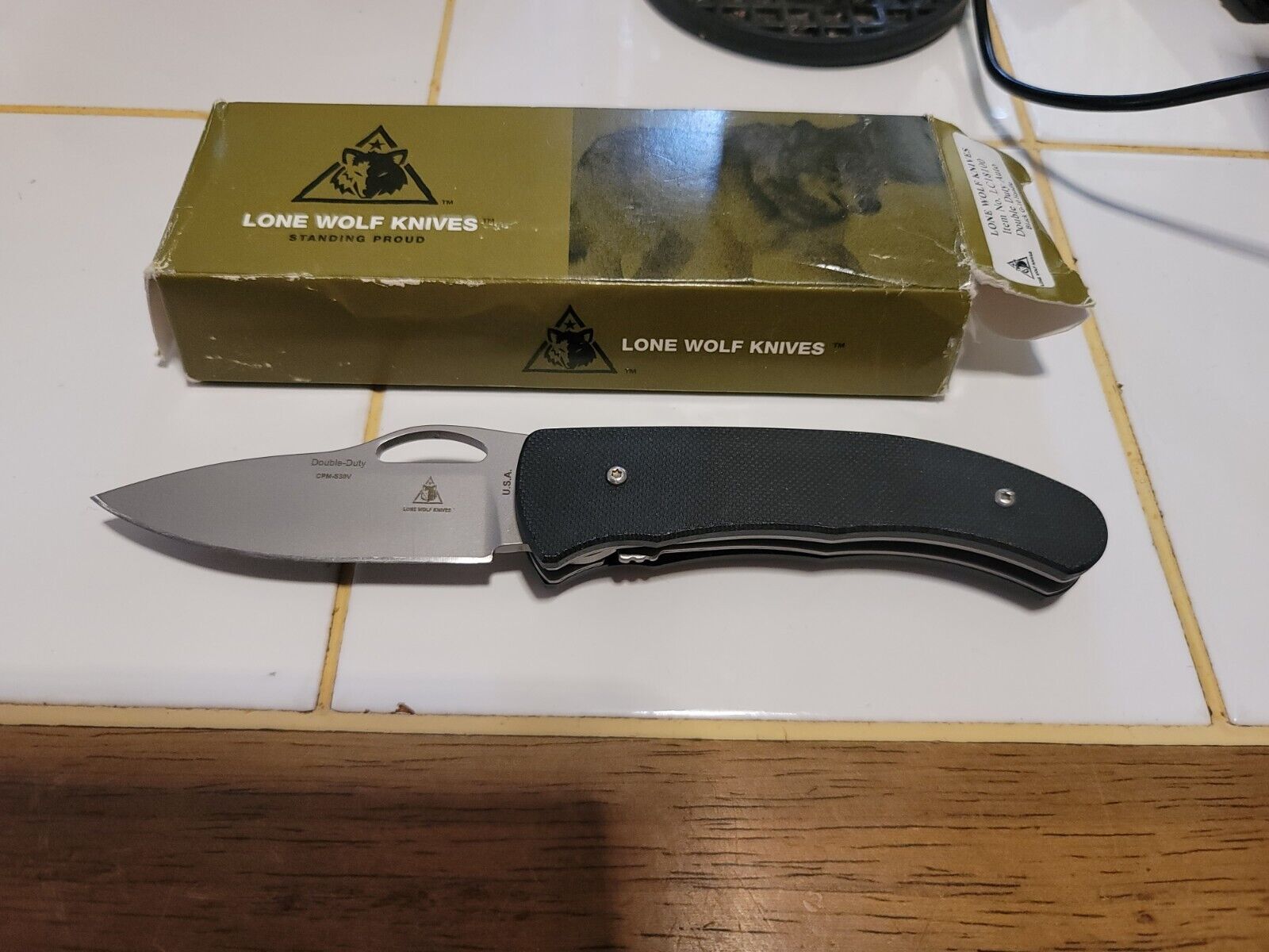 LONE WOLF KNIVES DOUBLE DUTY POCKET KNIFE S30V BLADE G10 SCALES DA EXC. COND. 