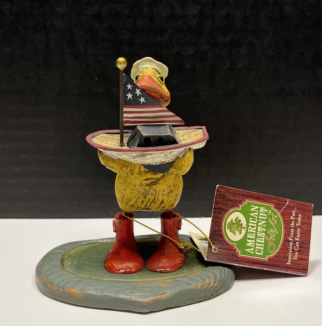 Puddle Duck • American Chestnut Folk Art Ceramic Figurine 2003 •NOS w/tag no box
