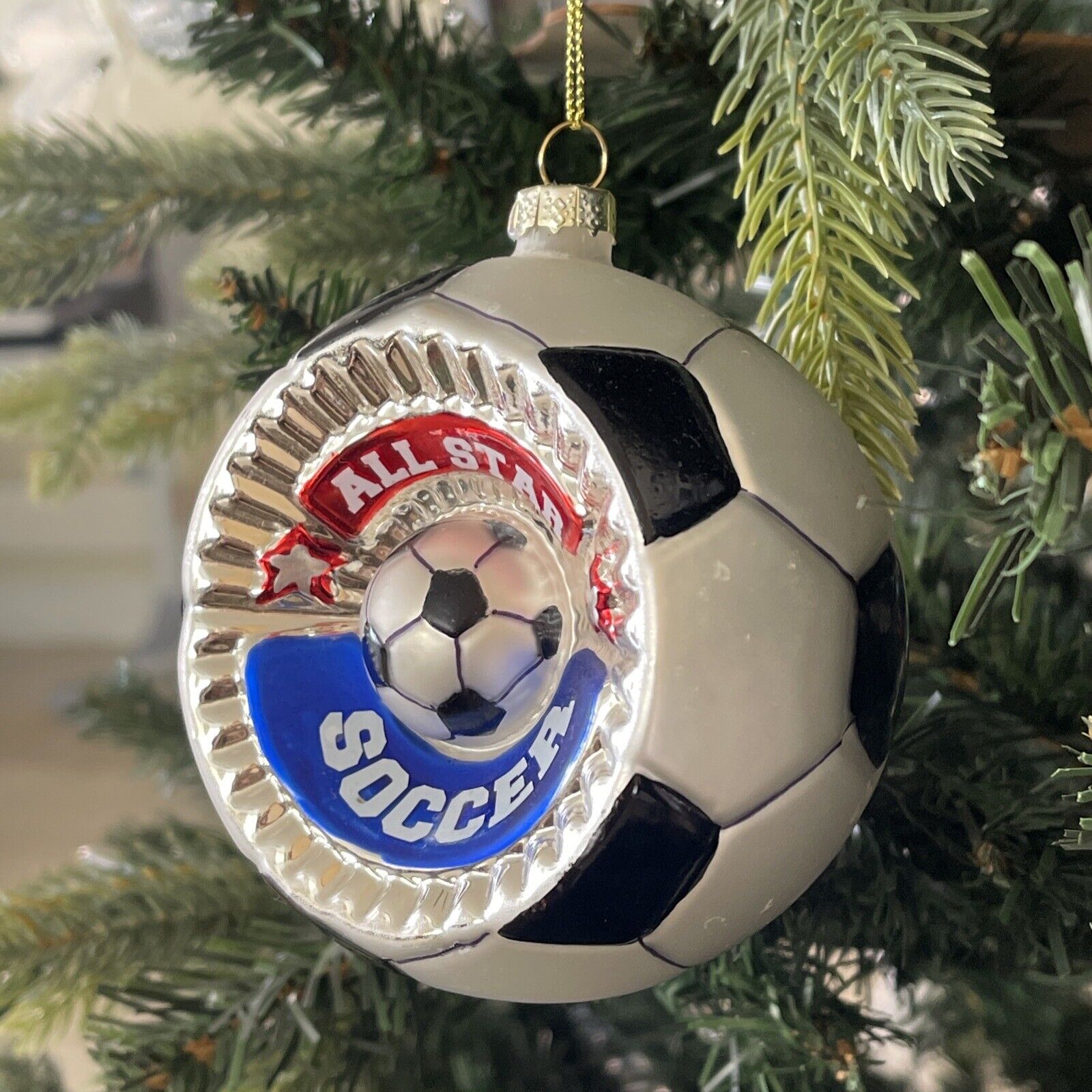 Christmas Ornament Soccer Player Soccer Football Ball 